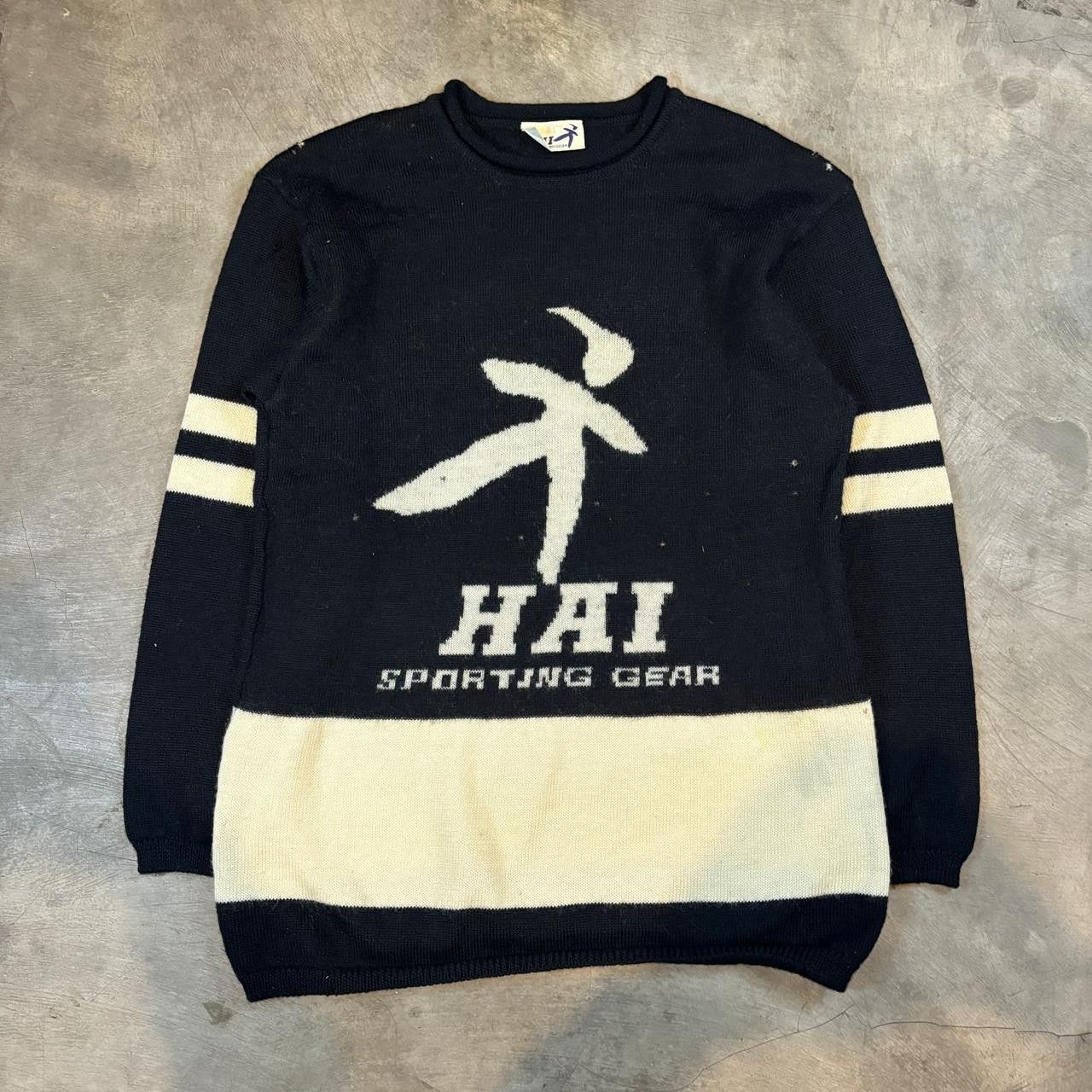 Hai Sporting Gear × Issey Miyake × Vintage 90s Hai Sporting Gear Issey Miyake Logo Knitt Swearshirt Size US M / EU 48-50 / 2 - 1 Thumbnail