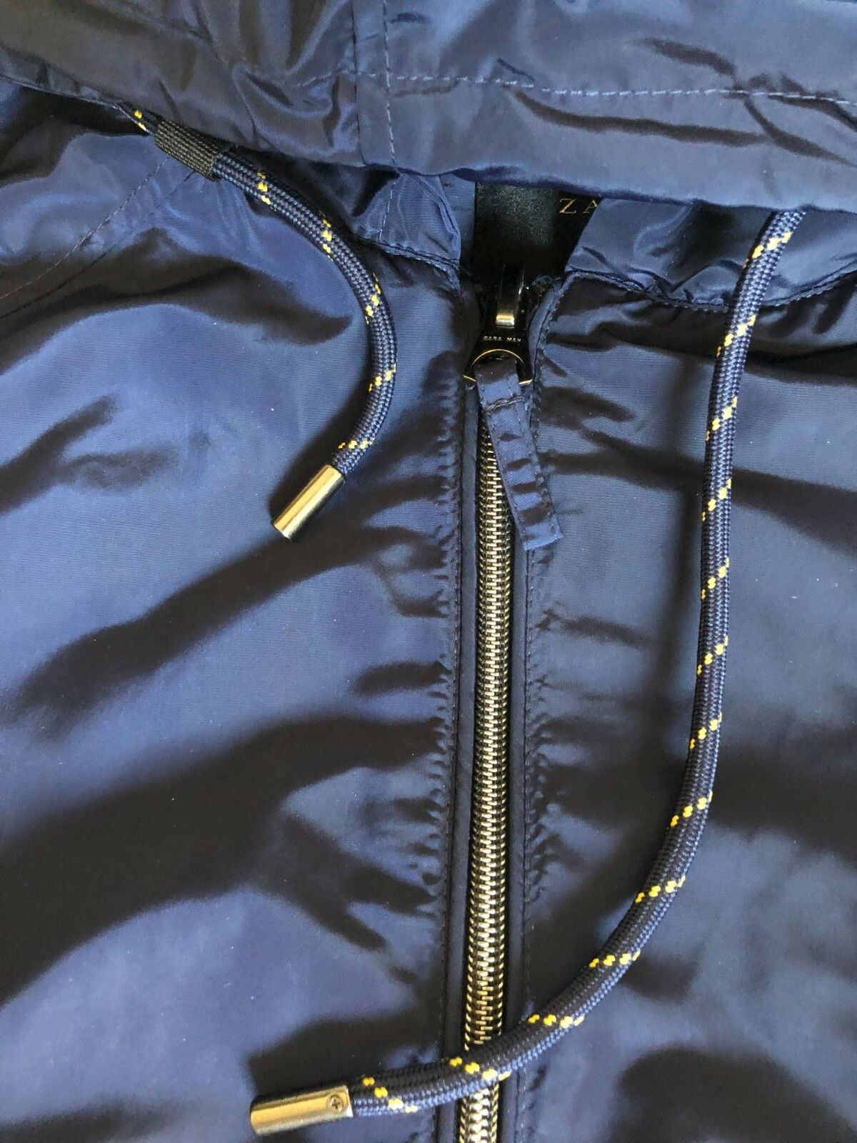 Zara Zara Man Navy Zip Hooded Bomber Nylon Lined Jacket M EU Size US M / EU 48-50 / 2 - 4 Thumbnail