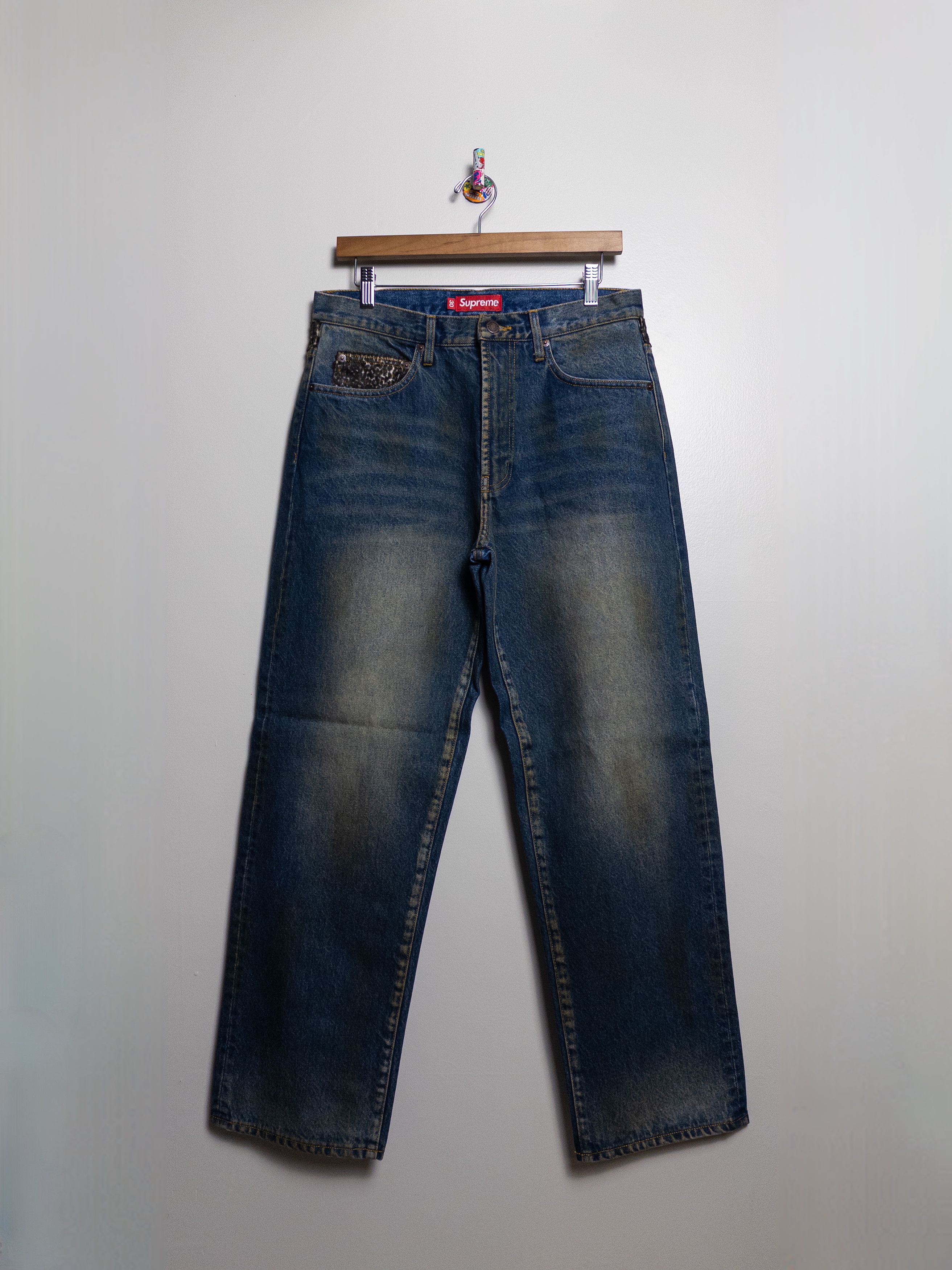 Supreme FLOCKED LOOSE FIT JEAN | Grailed