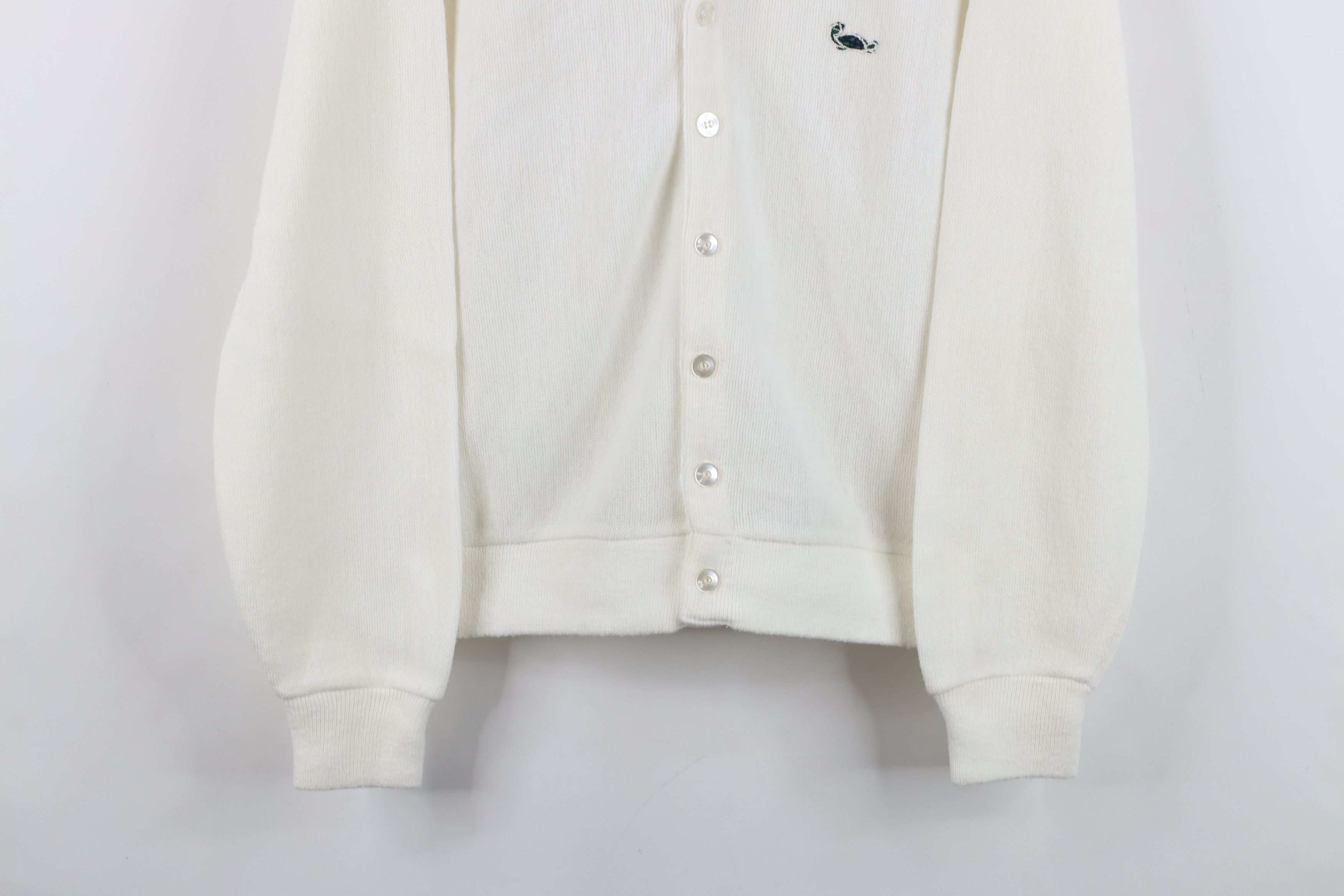 Vintage Vintage 60s Streetwear Knit Cardigan Sweater White USA Size US L / EU 52-54 / 3 - 3 Thumbnail