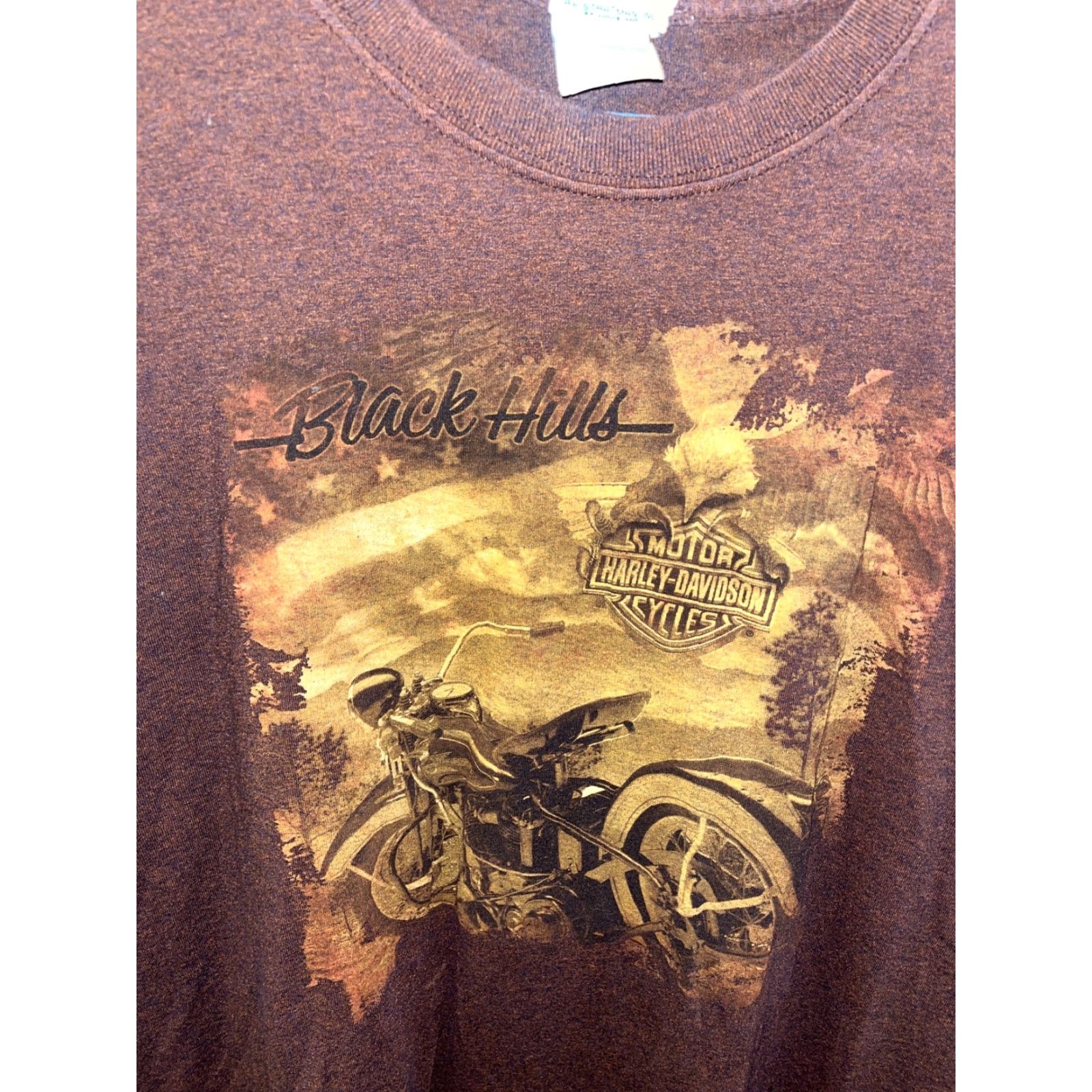 Harley Davidson VINTAGE Harley-Davidson Double-Sided T-Shirt Brown Biker Graphic Mens XL Black Hills, SD 2000s Size US XL / EU 56 / 4 - 2 Thumbnail