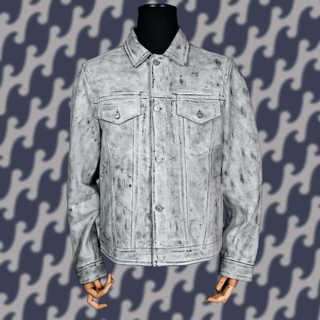 Allsaints All Saints Dixon Leather Jacket Men L Gray Motorcycle Jacket Size US L / EU 52-54 / 3 - 1 Thumbnail