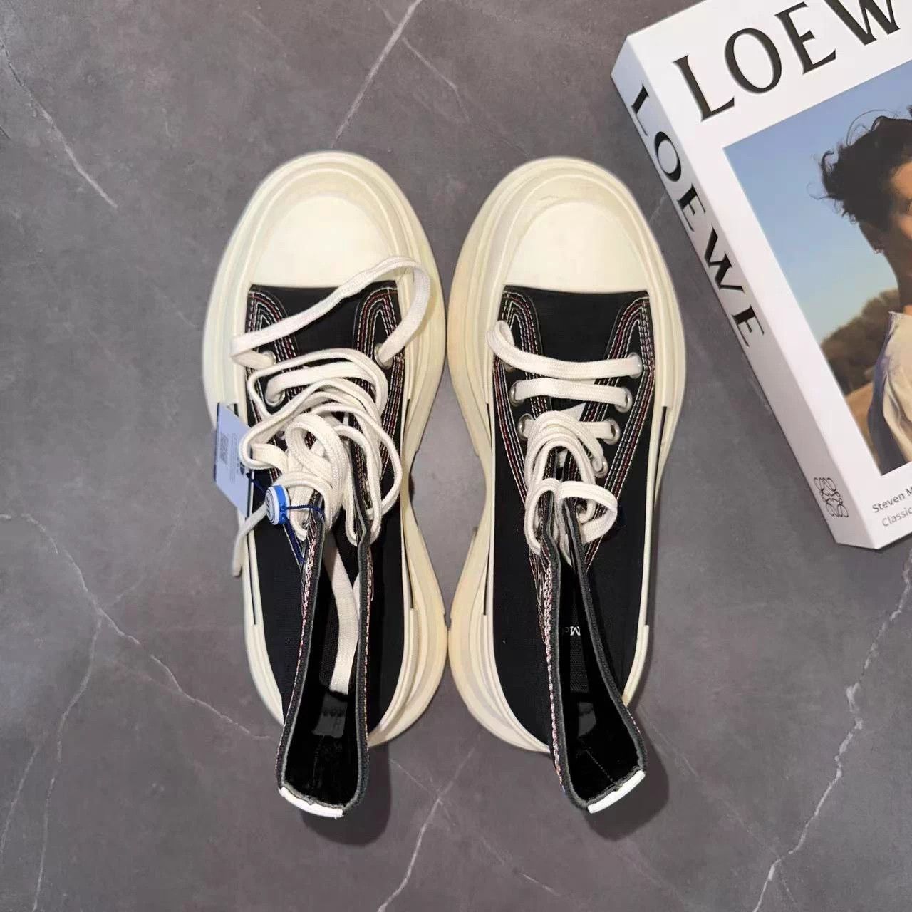 Alexander McQueen McQueen Women's High-Top Canvas Platform Sneakers 37.5 Size US 7 / IT 37 - 6 Thumbnail