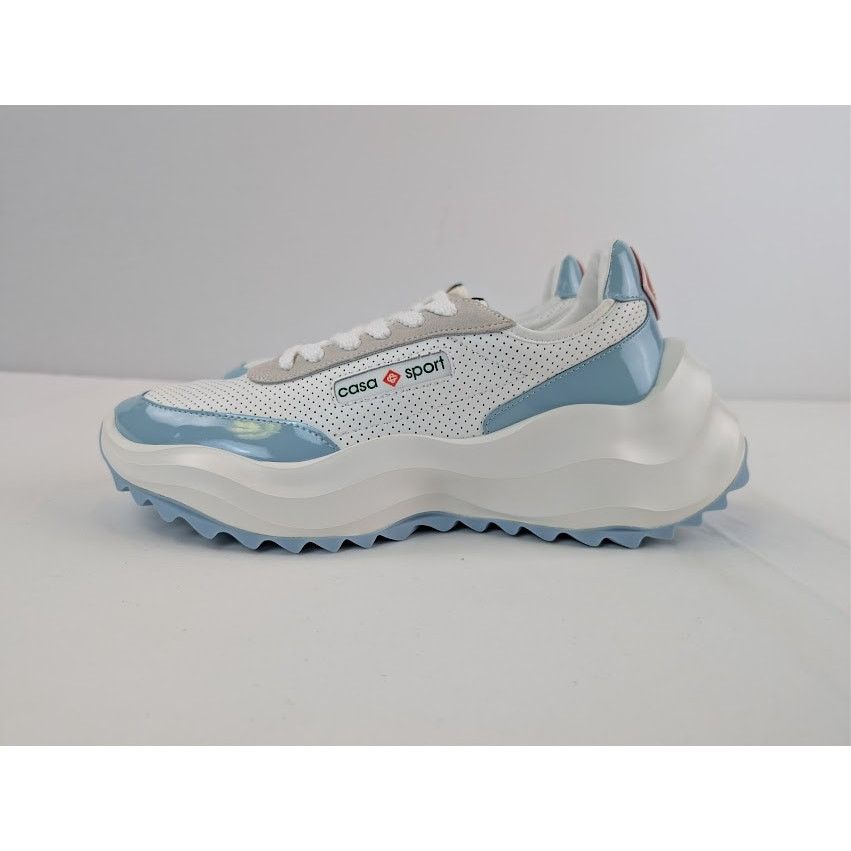 Casablanca o1rshd1 Leather Atlantis Sneaker in White / Light Blue Size US 9 / EU 42 - 11 Thumbnail