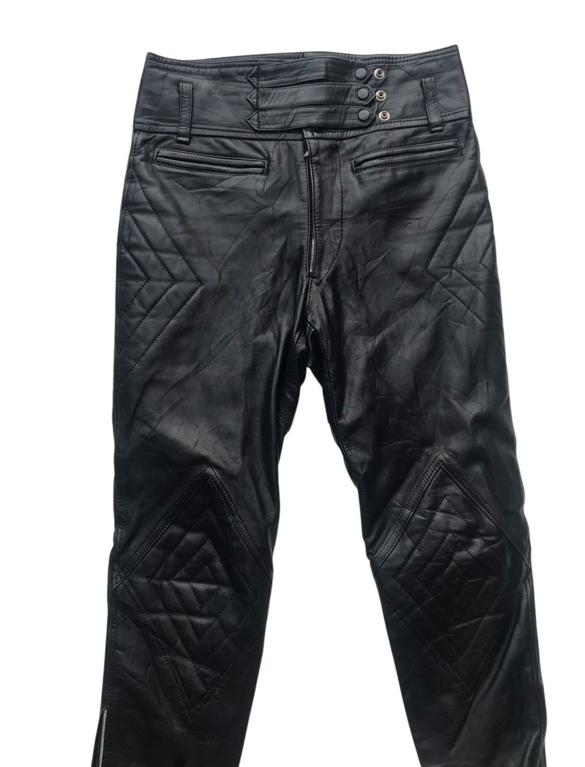 Leather Vintage Inoue Genuine Leather Riding Biker Pants Size US 33 - 2 Thumbnail