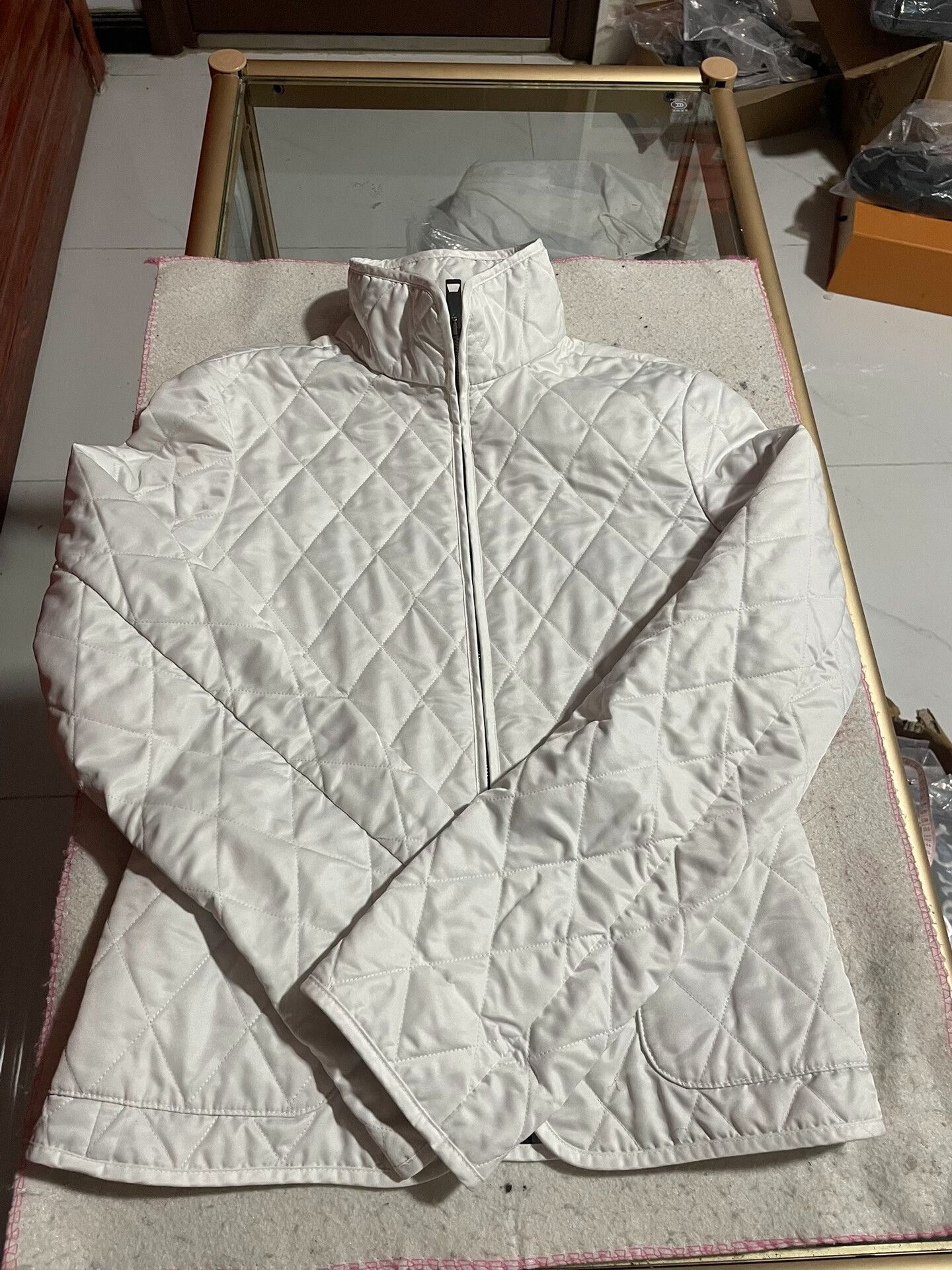 Burberry Burberry White Quilted Cotton Coat Size S / US 4 / IT 40 - 1 Thumbnail