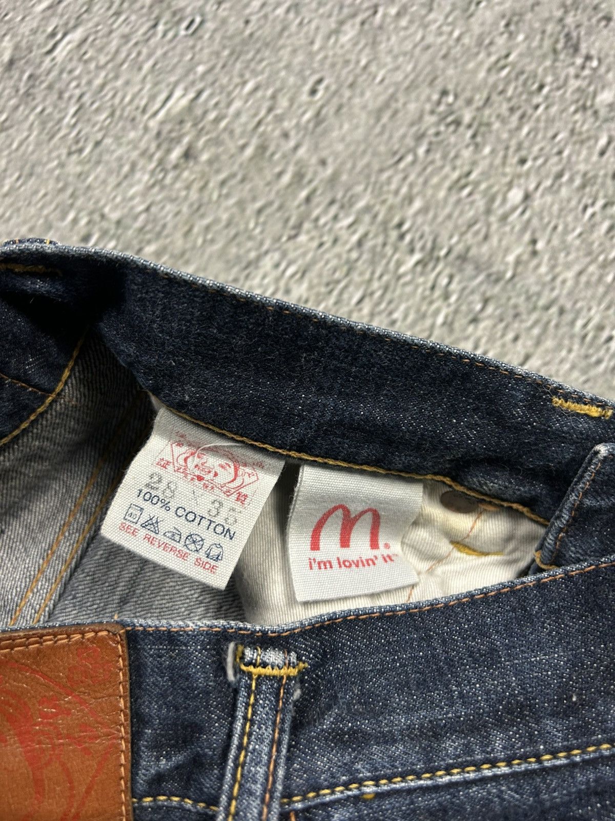 Evisu × Japanese Brand × Vintage Evisu x McDonalds Denim Jeans I’m lovin it selvedge navy Size US 28 / EU 44 - 9 Thumbnail