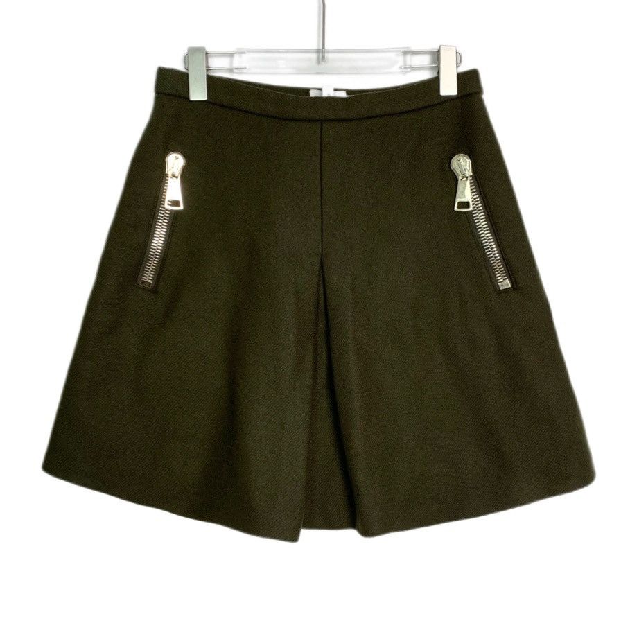 Moncler Moncler Dark Green Down Spliced A-line Mini Skirt K26WX Size 28" / US 6 / IT 42 - 1 Thumbnail