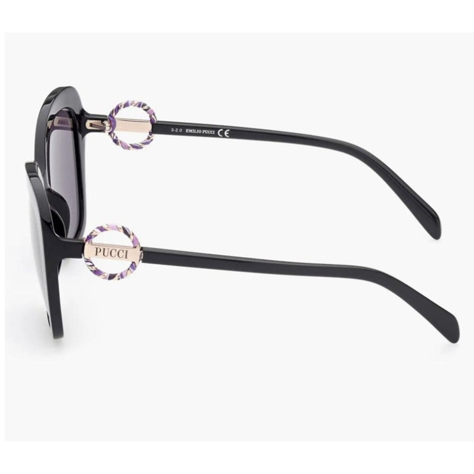 Emilio Pucci 58mm Butterfly Sunglasses Emilio Pucci Shiny Black Smoke Size ONE SIZE - 4 Thumbnail