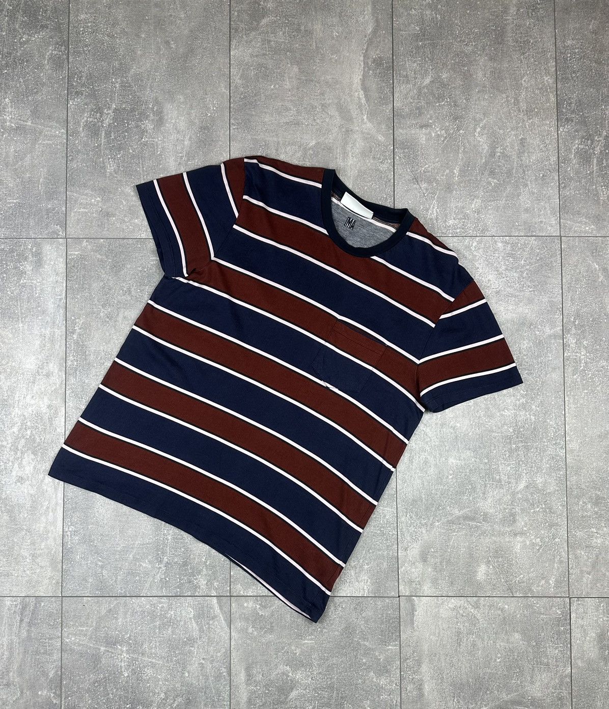 AMI Women’s Ami Luxury Striped Small Logo T-Shirt Size L / US 10 / IT 46 - 1 Thumbnail
