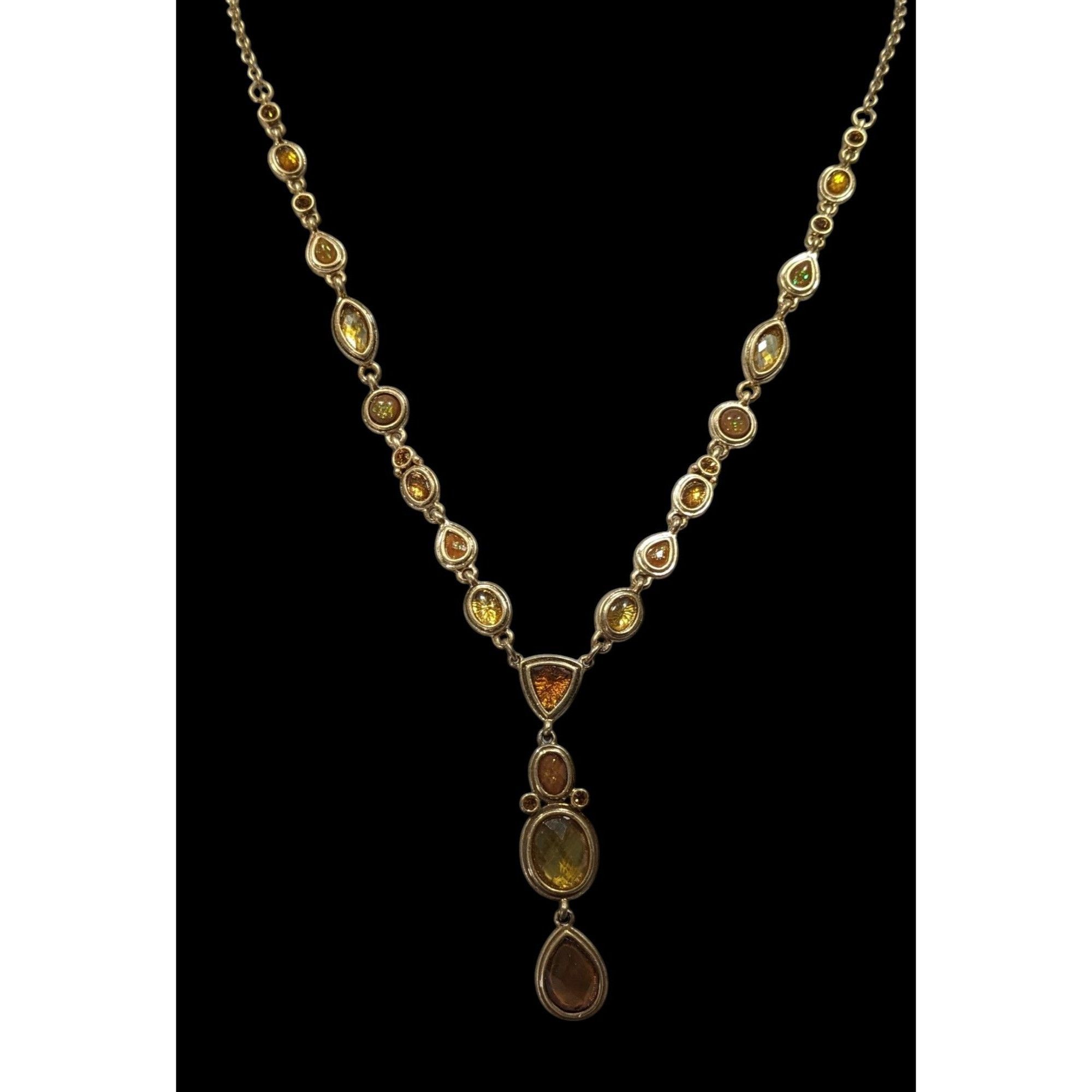 Other Versona Whimsical Elegant Gemmed Gold Tone Y Necklace Size ONE SIZE - 4 Thumbnail