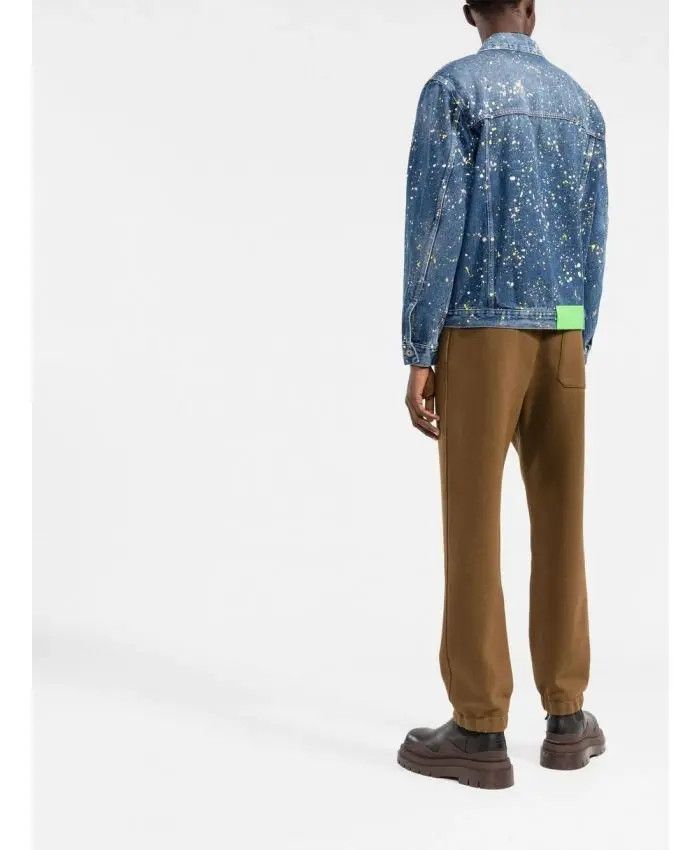 Off-White o1gr1nt1124 Paint Skate Denim Jacket in Blue Size US L / EU 52-54 / 3 - 3 Thumbnail