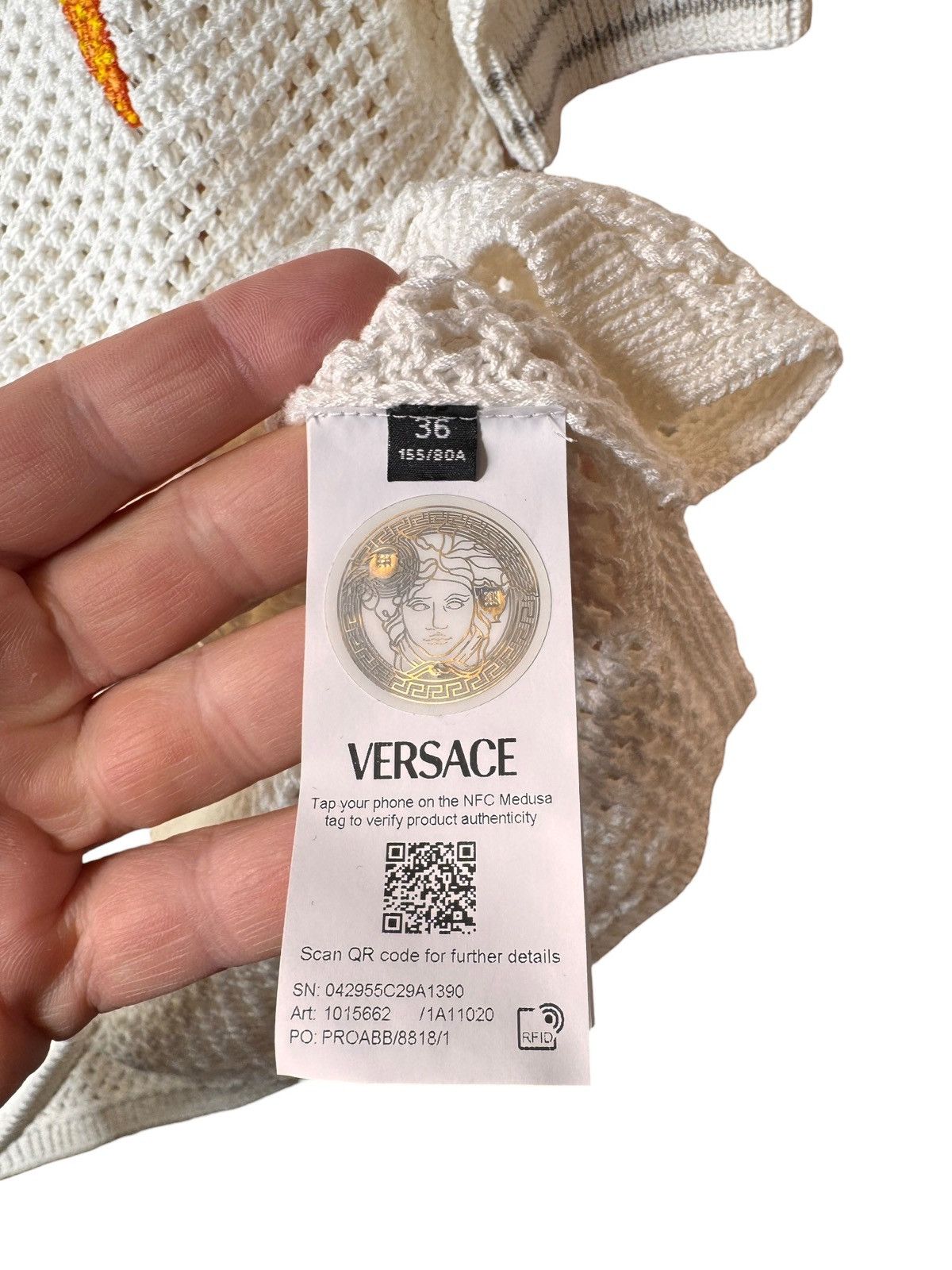 Versace Versace cotton knit polo with coral embroidery Size XS / US 0-2 / IT 36-38 - 12 Thumbnail