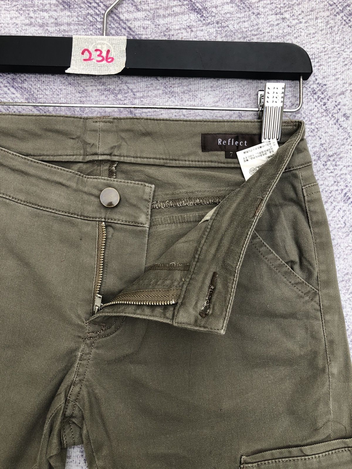 Japanese Brand × Olive Cargo Pants Olive Reflect Multipocket Tactical Utility Size US 27 - 12 Thumbnail