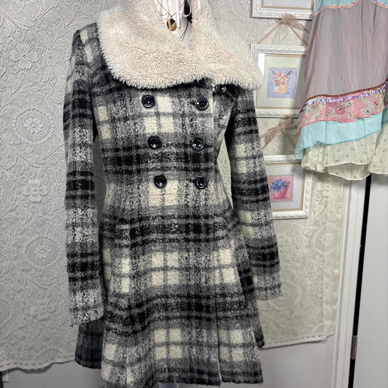 Guess vintage fur plaid grunge guess jacket Size L / US 10 / IT 46 - 4 Thumbnail