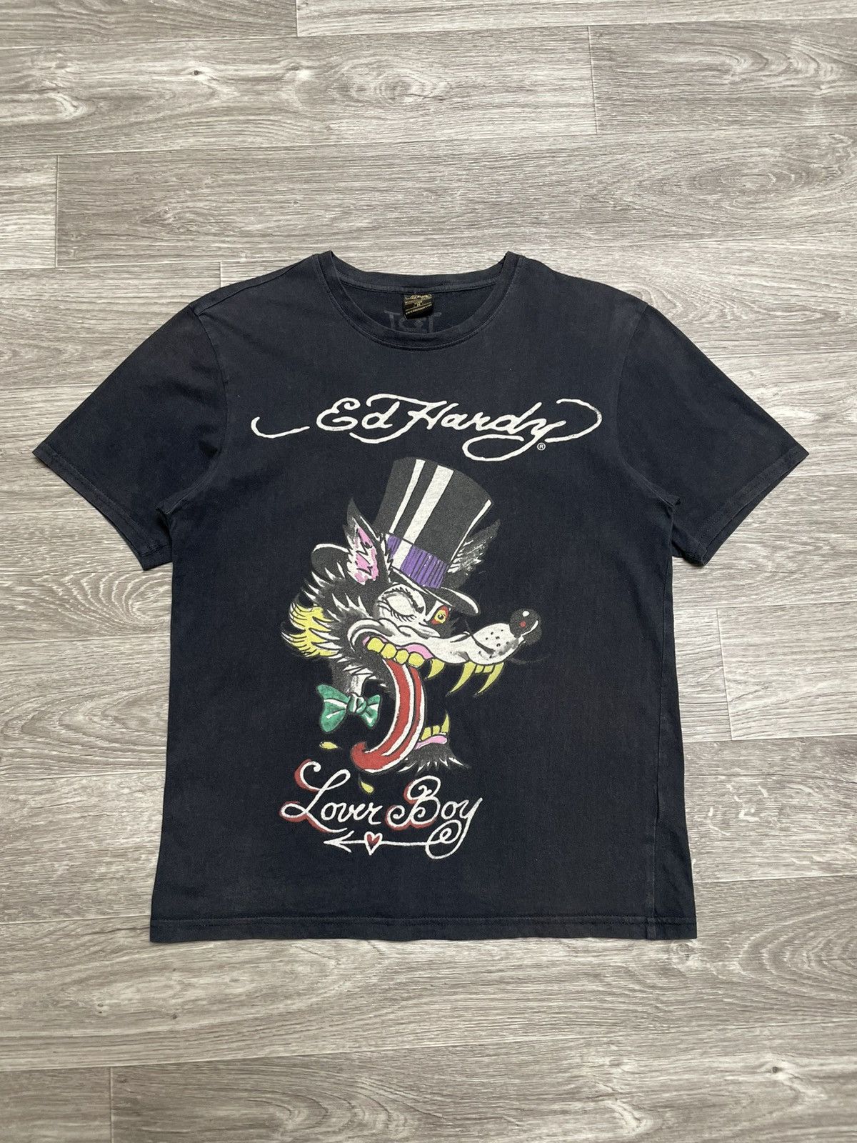 Ed Hardy Vintage Ed Hardy Lover Boy Black T-Shirt Y2K Size US M / EU 48-50 / 2 - 1 Thumbnail
