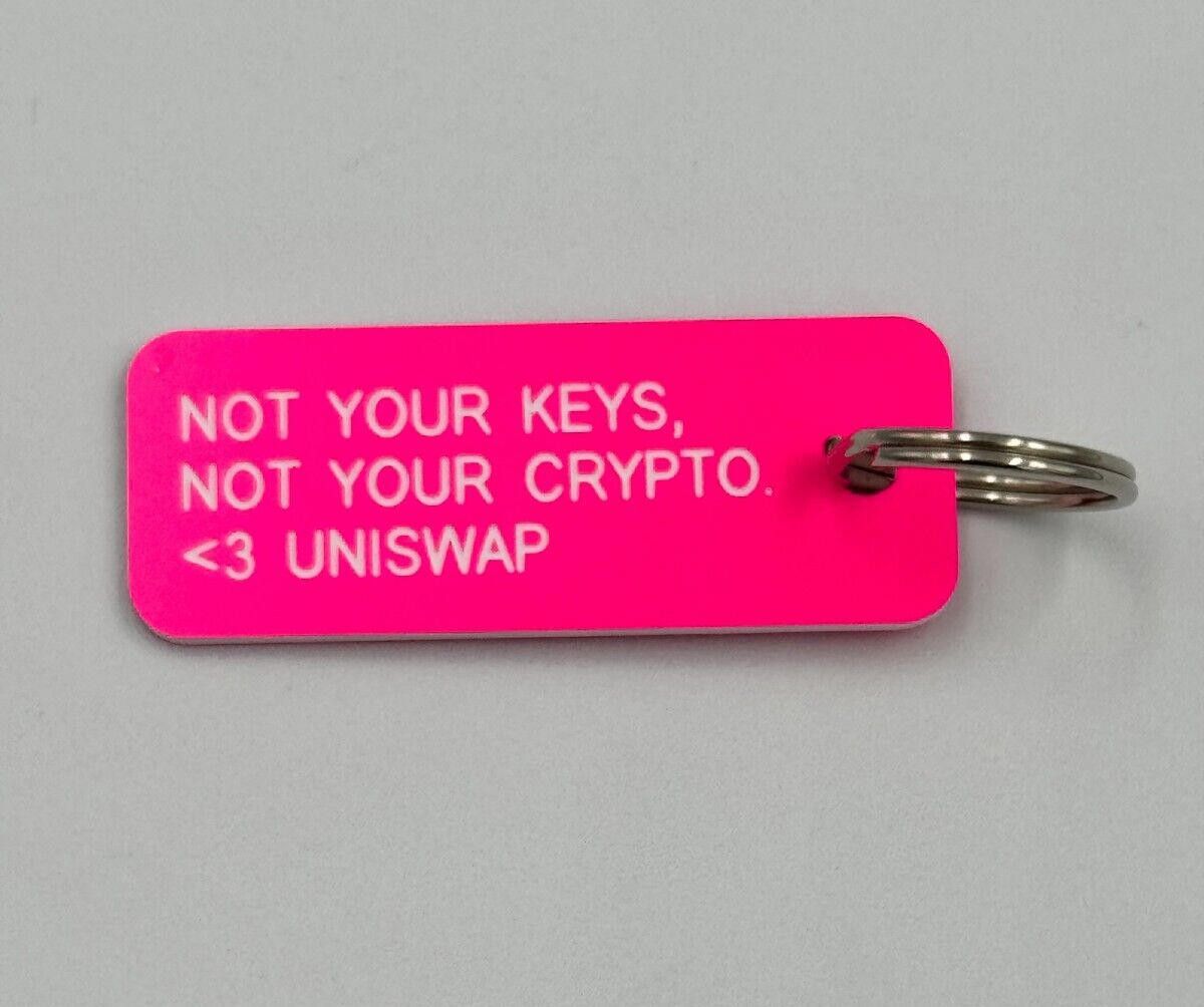 Other UNISWAP $UNI KEYCHAIN " NOT YOUR KEYS NOT YOUR COINS 3" Size ONE SIZE - 1 Thumbnail