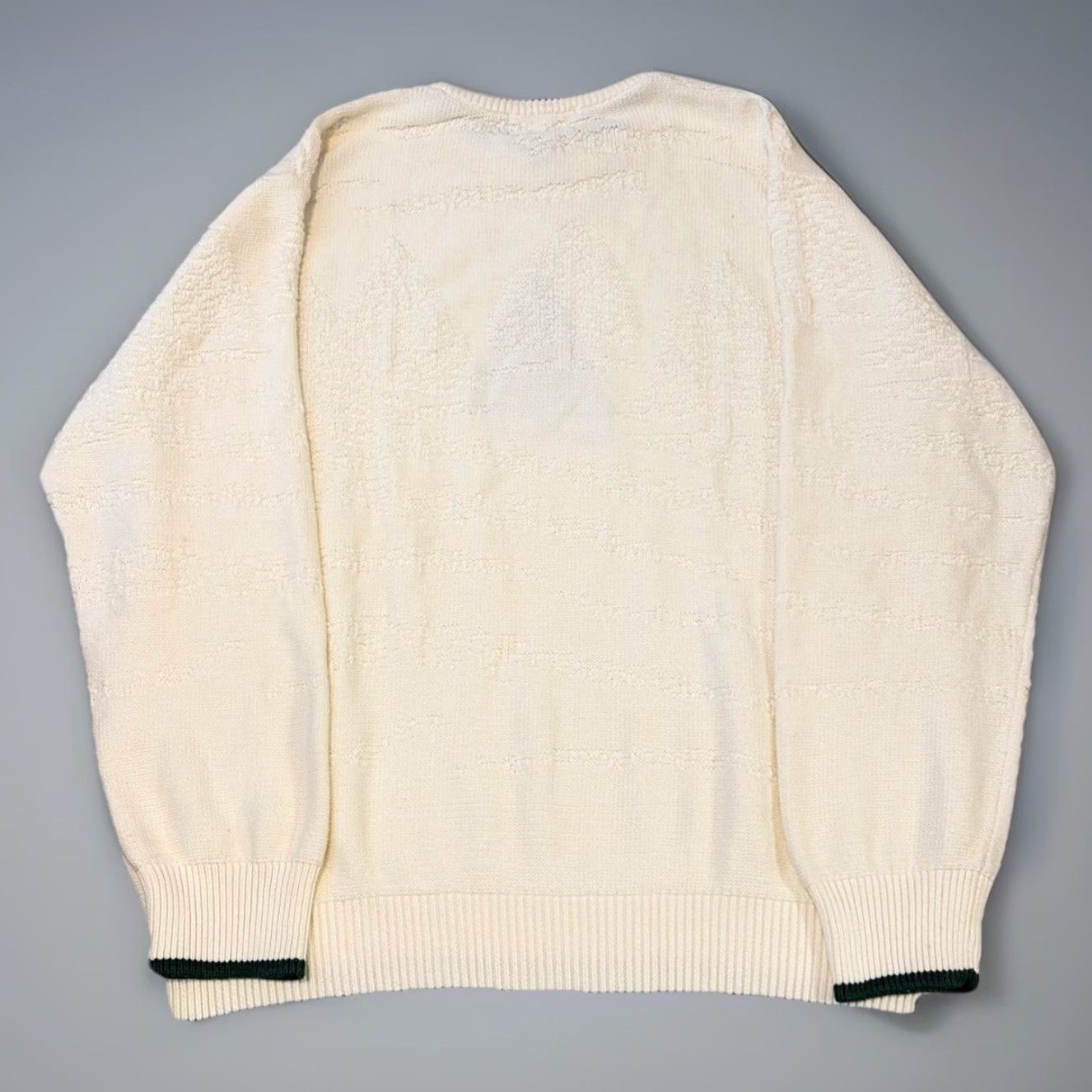 Roundtree & Yorke VINTAGE Roundtree & Yorke Christmas Tree White Green Cotton Knit XL Sweater Size US XL / EU 56 / 4 - 2 Thumbnail
