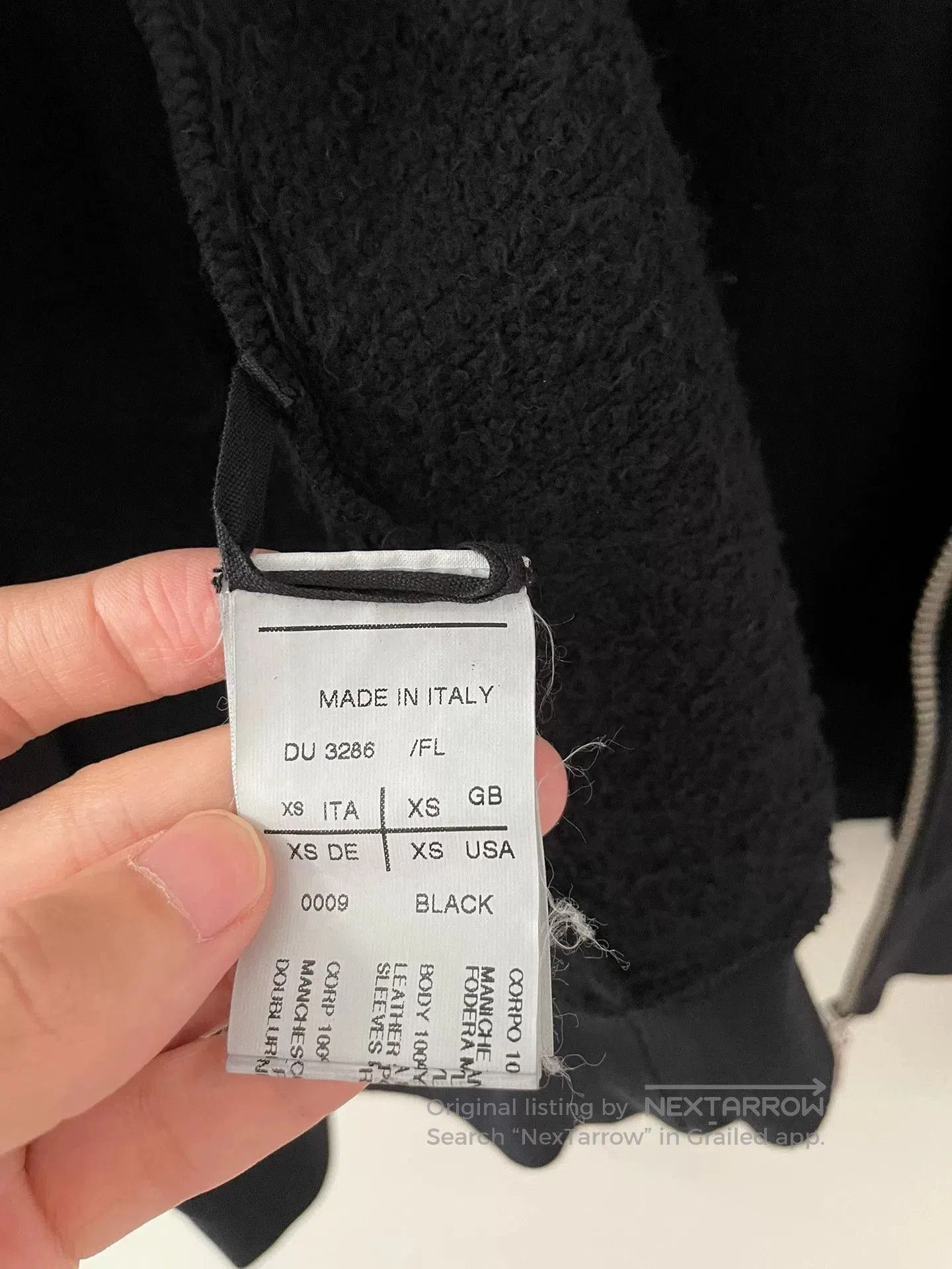 Rick Owens Rick Owens Hoodie with Leather Sleeves. Size US XS / EU 42 / 0 - 5 Thumbnail