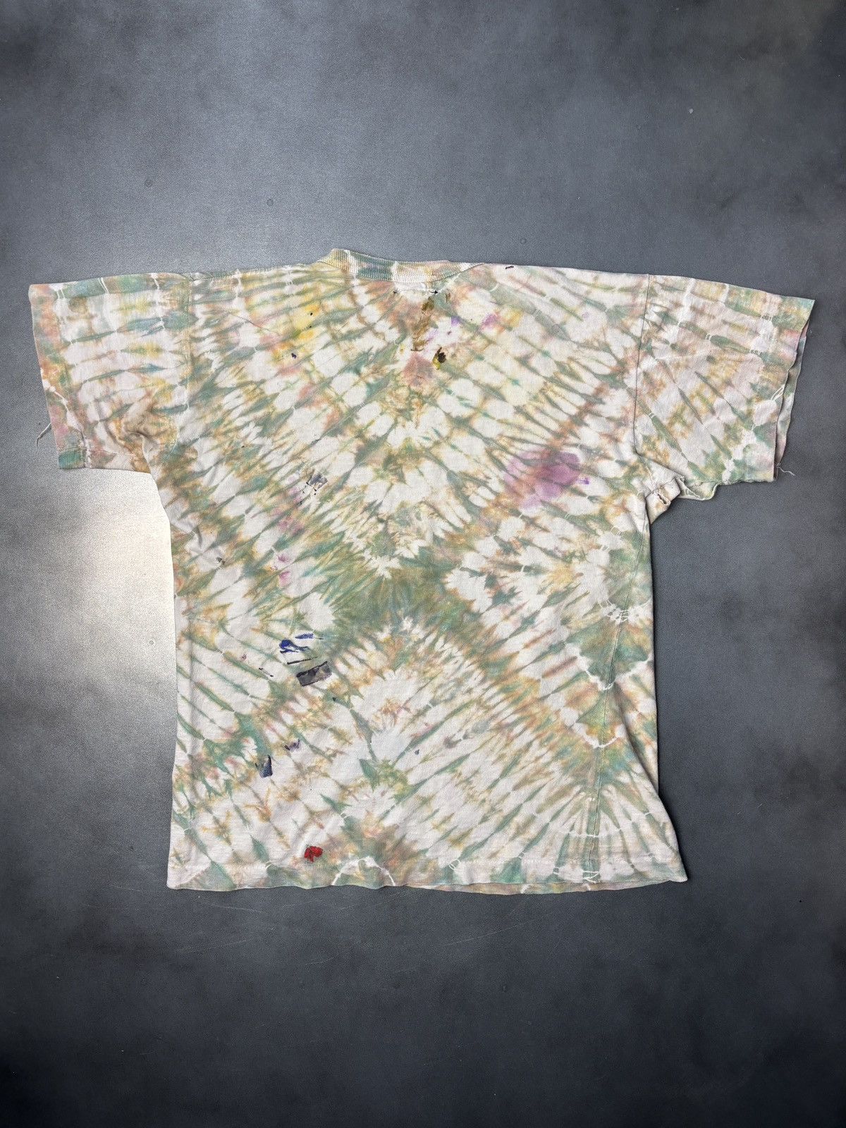Vintage 1970s Tie Dye T-Shirt Vintage Thrashed Faded Distressed Swan Size US S / EU 44-46 / 1 - 6 Thumbnail