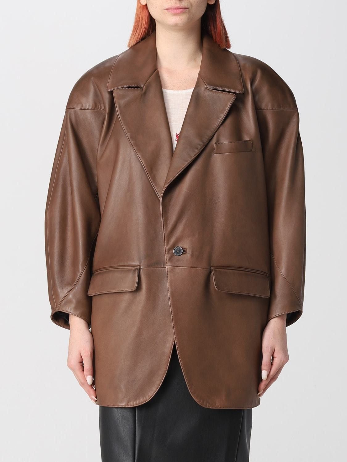 Saint Laurent Paris o1bcso1str1124 Oversized Jacket In Lambskin in Brown Size M / US 6-8 / IT 42-44 - 1 Thumbnail