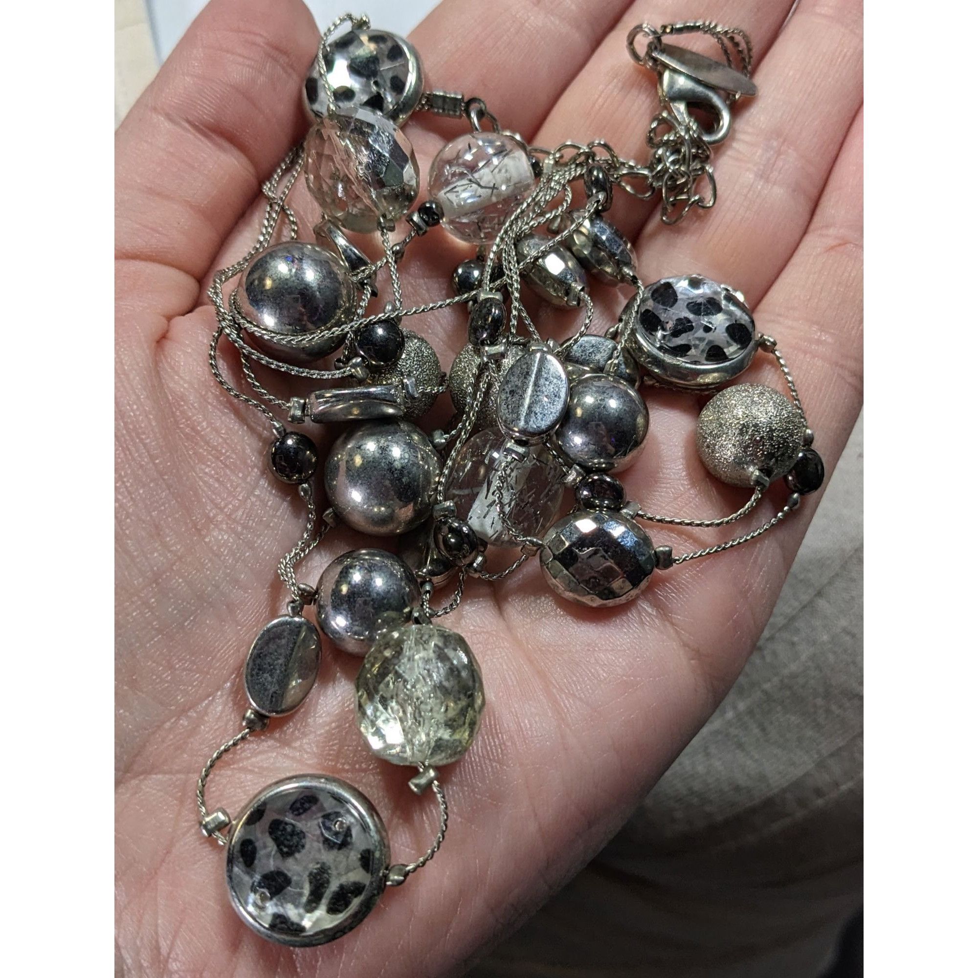 Other NY Collection Y2K Animal Print Layered Silver-Tone Necklace Size ONE SIZE - 3 Thumbnail