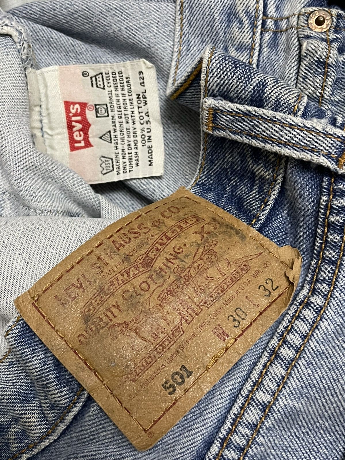 Levi's Vintage Clothing Vintage 1990s Designer Levis 501 Classic Blue Dirt Denim Size US 29 - 16 Thumbnail