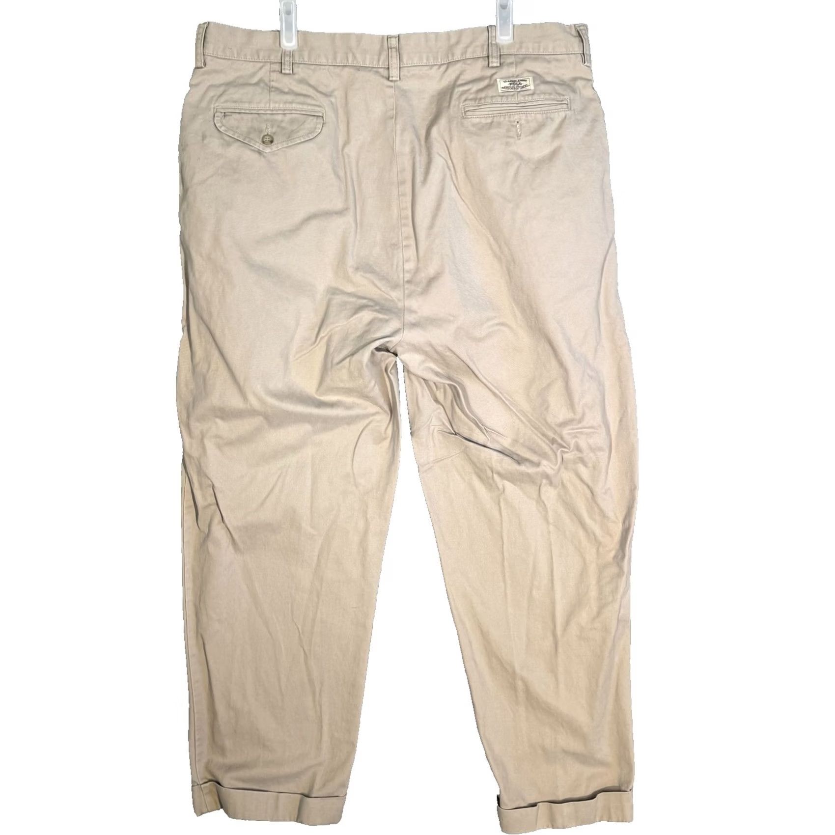 Polo Ralph Lauren Polo Ralph Lauren Pants Mens 40x30 Beige Hammond Pleated Classic Chino Dress Size US L / EU 52-54 / 3 - 2 Thumbnail
