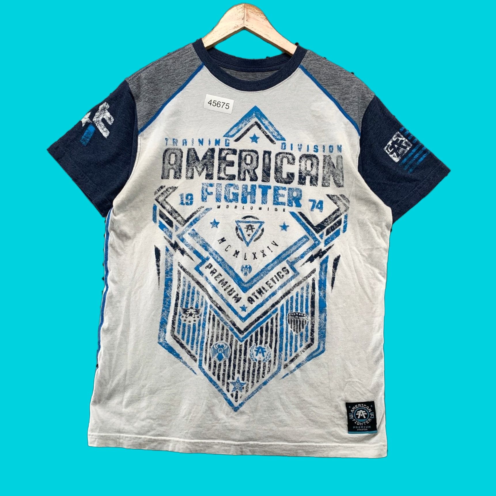 Vintage American Fighter Training T Shirt Mens M White Size US M / EU 48-50 / 2 - 1 Thumbnail