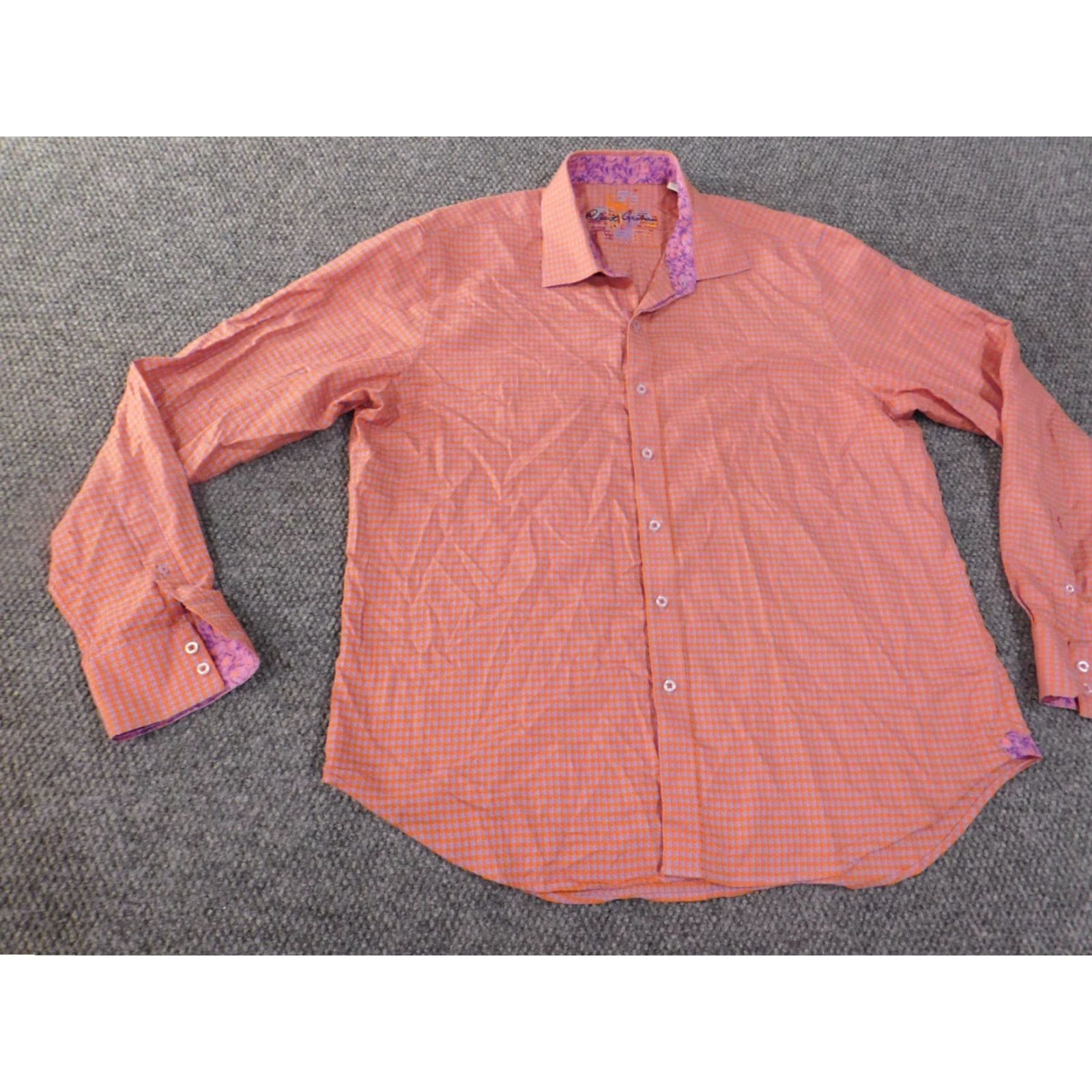 Robert Graham Robert Graham Shirt 2XL orange geometric mens retro button up cotton Size US XXL / EU 58 / 5 - 4 Thumbnail
