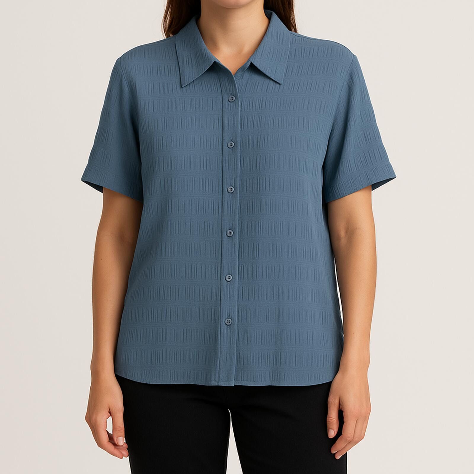 Other Apparenza Vintage Pastel Blue Textured Shirt Womens Large Size L / US 10 / IT 46 - 2 Thumbnail