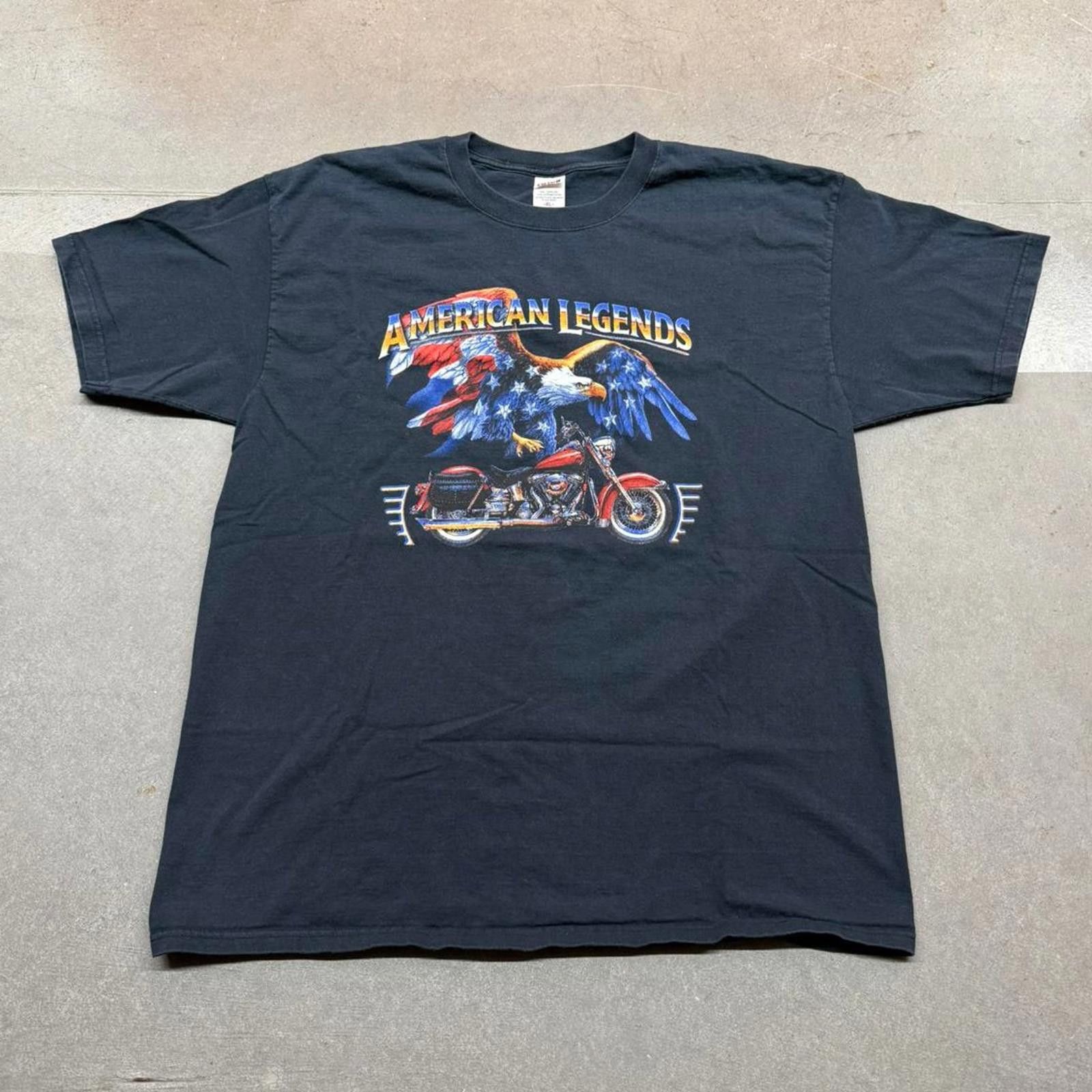 Anvil Vintage Y2K Anvil "American Legends" Eagle Biker T-Shirt Size US XL / EU 56 / 4 - 1 Thumbnail
