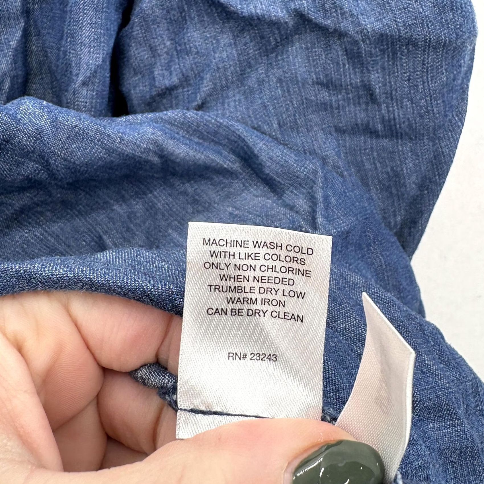 Vintage New York & Company Shirt Womens XL Blue Lyocell Chambray Peasant Boho Lagenlook Puff Sleeve Ruffle Size XL / US 12-14 / IT 48-50 - 4 Thumbnail