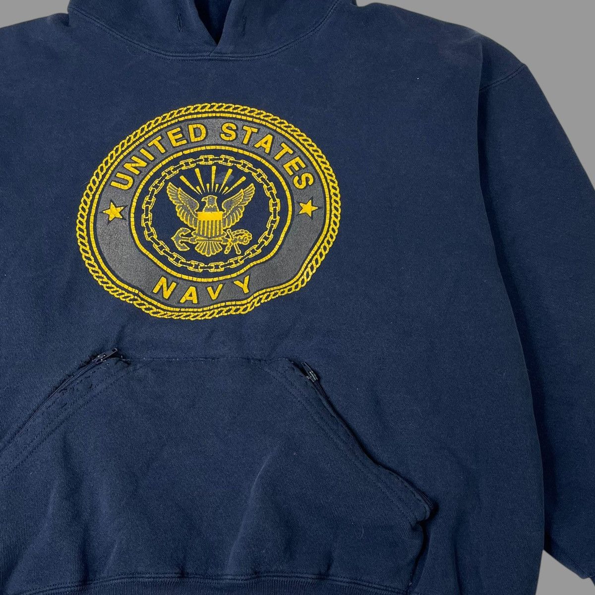 Vintage Vintage u.s. navy zip pocket hoodie Size US L / EU 52-54 / 3 - 5 Thumbnail