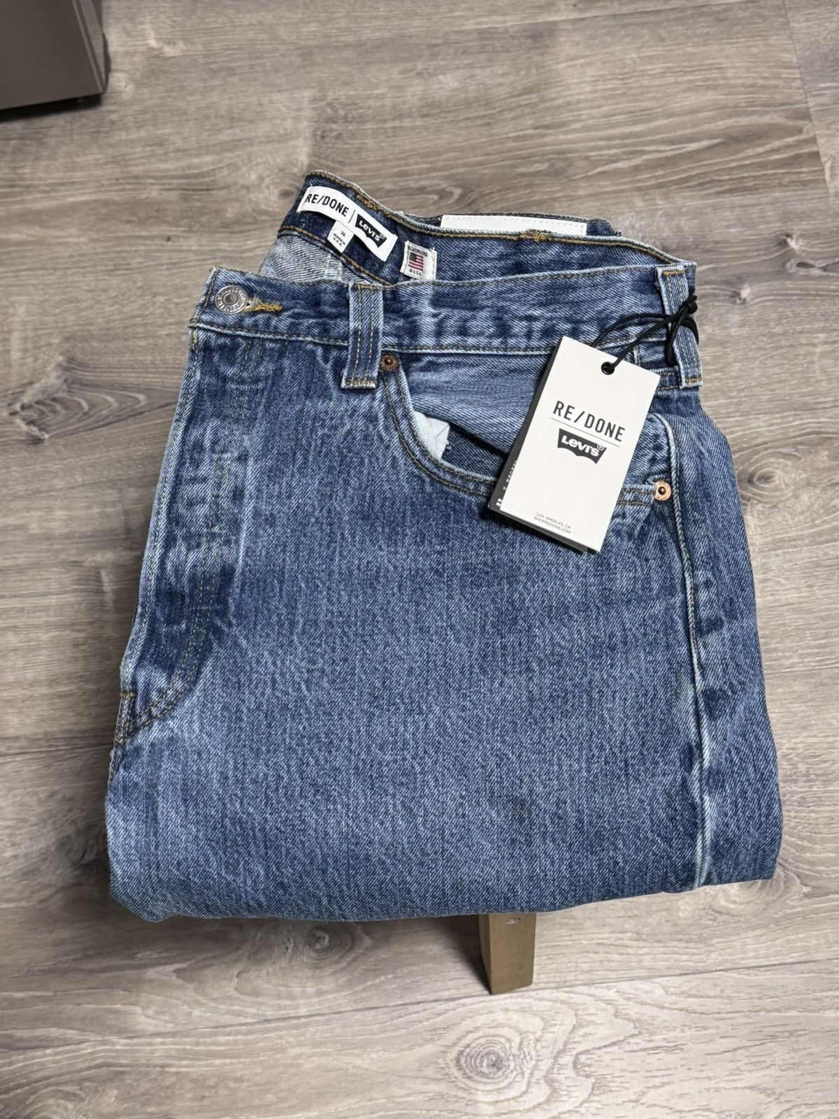 RE/DONE NWT RE/DONE Men’s 1401 Straight Leg Jeans – Worn In Blue Size US 36 / EU 52 - 6 Thumbnail