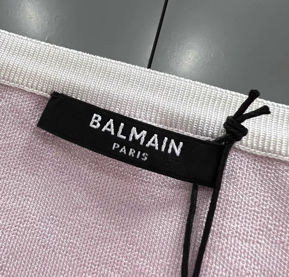 Balmain BALMAIN White and Pink Houndstooth Knit Vest J41 Size S / US 4 / IT 40 - 3 Thumbnail
