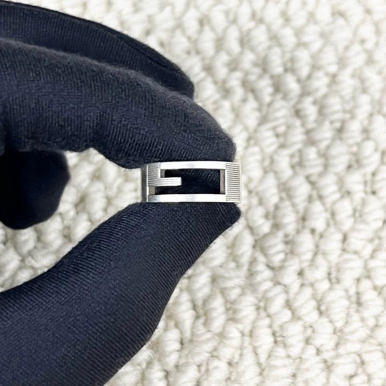 Gucci Gucci Silver Square G Hollow Ring 14 Size-2506 Size ONE SIZE - 3 Thumbnail