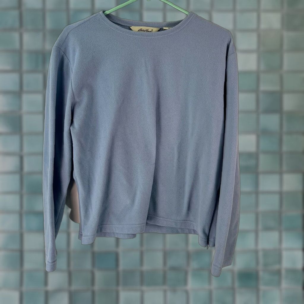 Eddie Bauer Eddie Bauer Womens Round Neck Long Sleeves Blue Fleece Pullover Sweaters XL Regular Size Pullover Casual WomensEM Size XL / US 12-14 / IT 48-50 - 1 Thumbnail