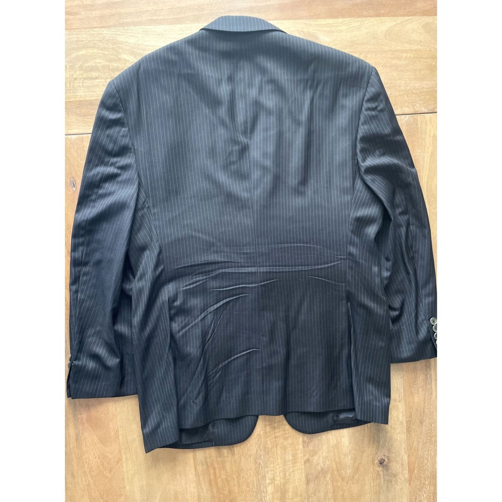 John Varvatos John Varvatos Sport Coat Mens Size 42S Slim Fit Black Pinstripe Wool Jacket Short Length Notch Lapel Two-Button Front Size US XS / EU 42 / 0 - 2 Thumbnail