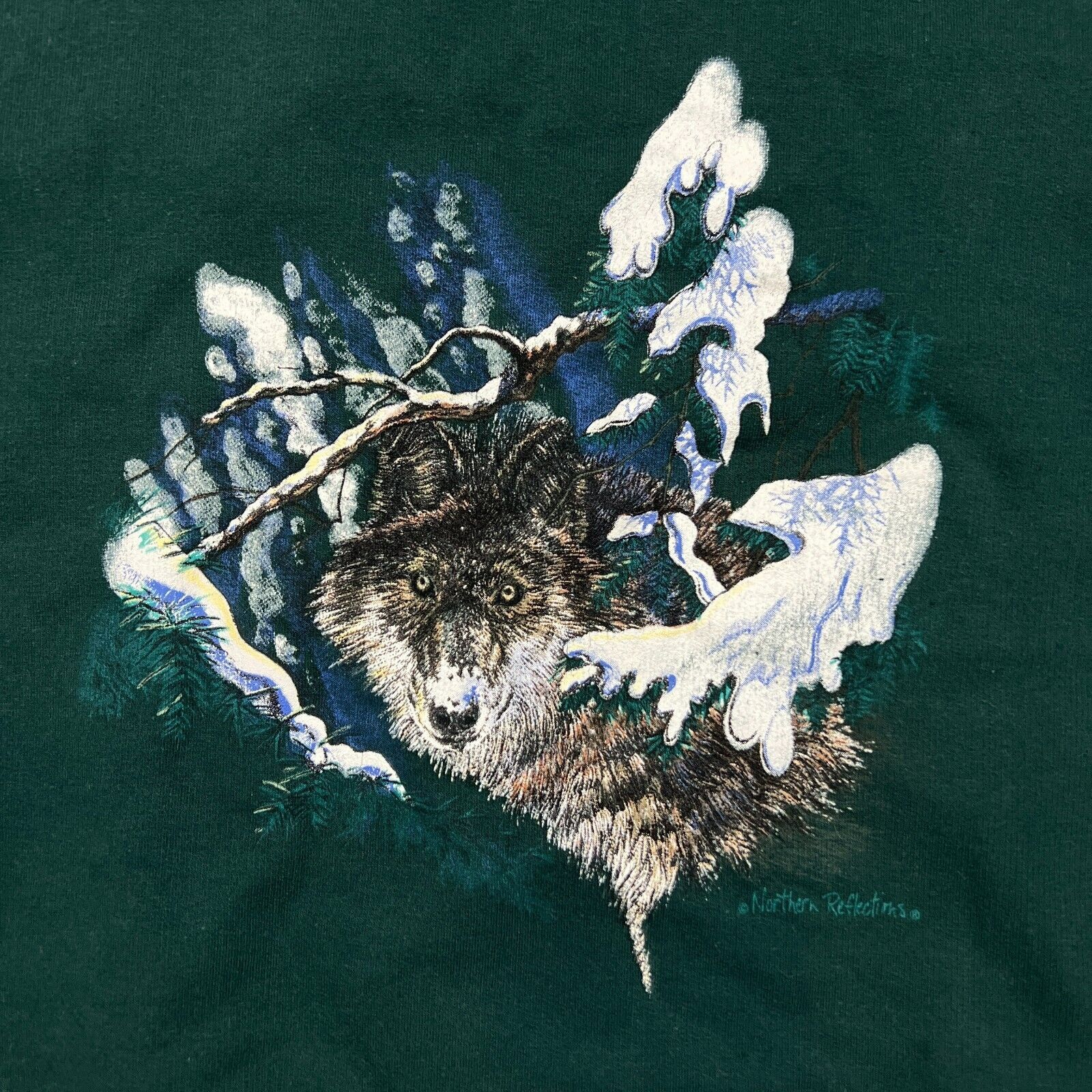 Vintage Vintage 90s Northern Reflection Sweatshirt Large Wolf Animal Size US L / EU 52-54 / 3 - 2 Thumbnail