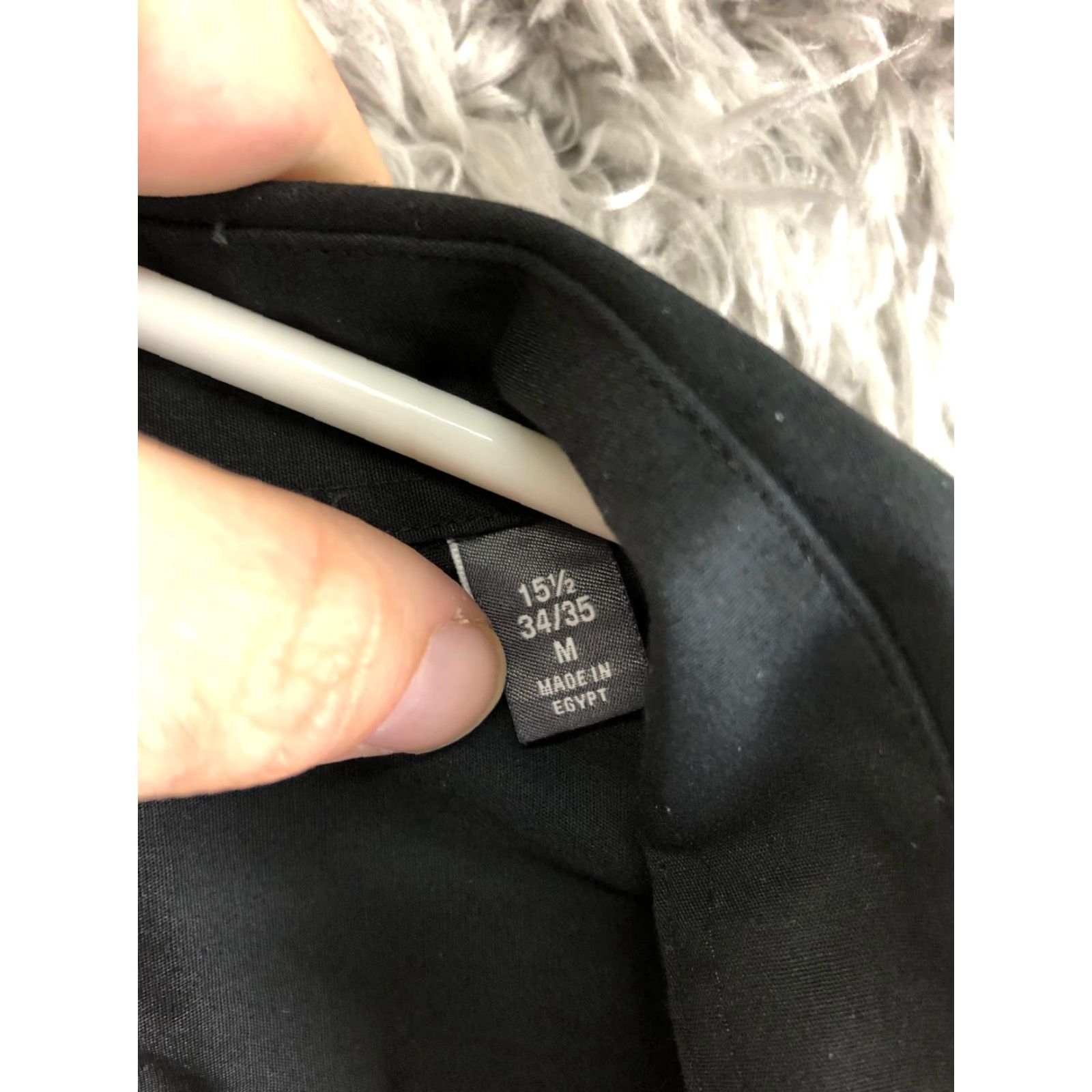 Van Heusen Van Heusen Shirt Mens Size 15.5 34/35 Solid Black Long Sleeve Spread Collar Size US L / EU 52-54 / 3 - 7 Thumbnail