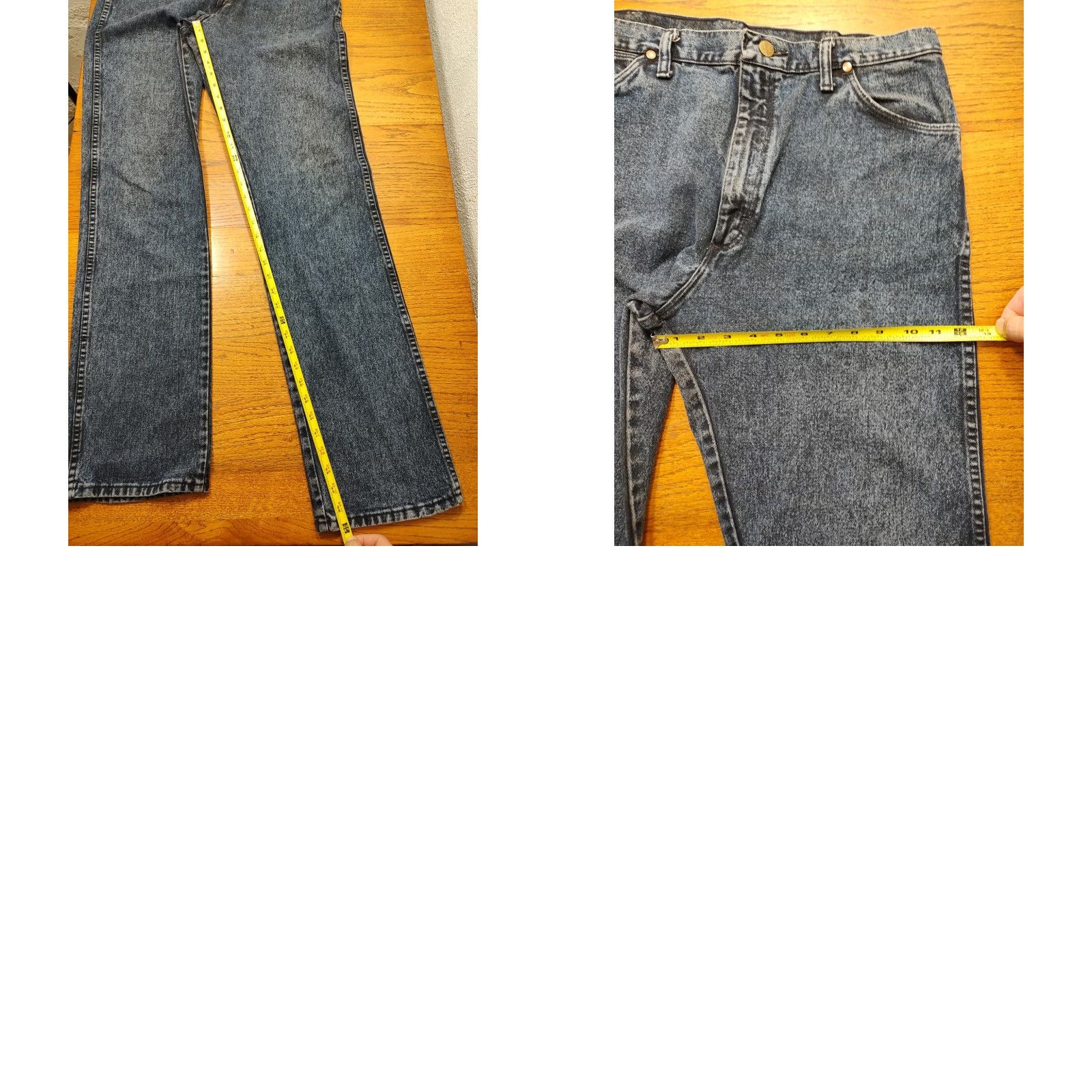 Wrangler VINTAGE Wrangler 13MWZ Jeans Bootcut Denim Blue 35x34 USA Mens Regular 5-Pocket Distressed Size US 35 - 9 Thumbnail