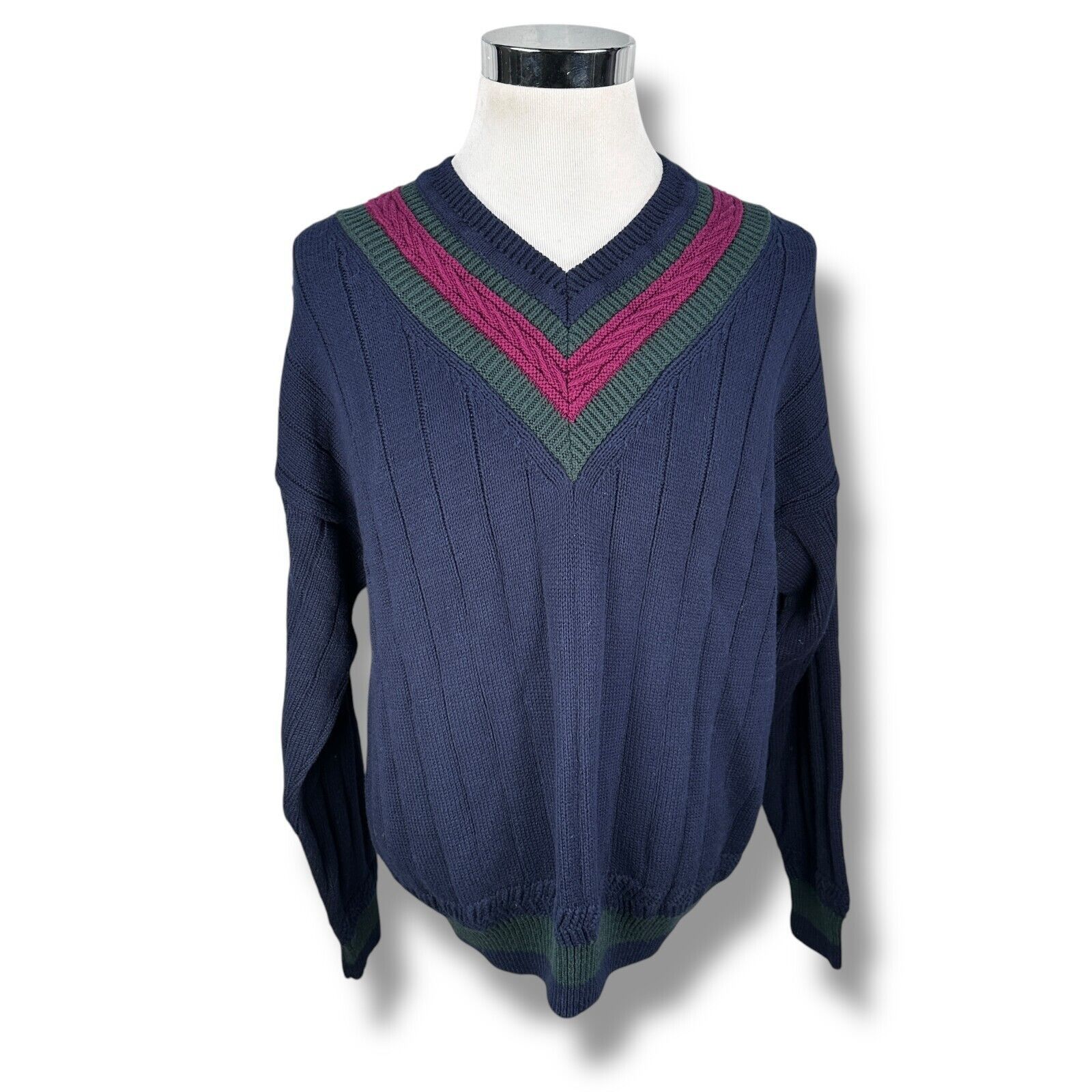 Savile Row Vintage Adirondack Savile Row Sweater Men’s XL Blue V-Neck Size US XL / EU 56 / 4 - 1 Thumbnail