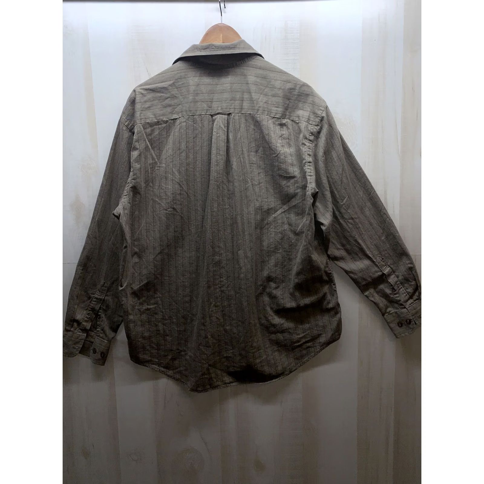 Nautica Nautica Traveler Twill Button-Up Long Sleeve Shirt L Brown Striped Logo Embroidered Mens Regular Size Size US L / EU 52-54 / 3 - 4 Thumbnail
