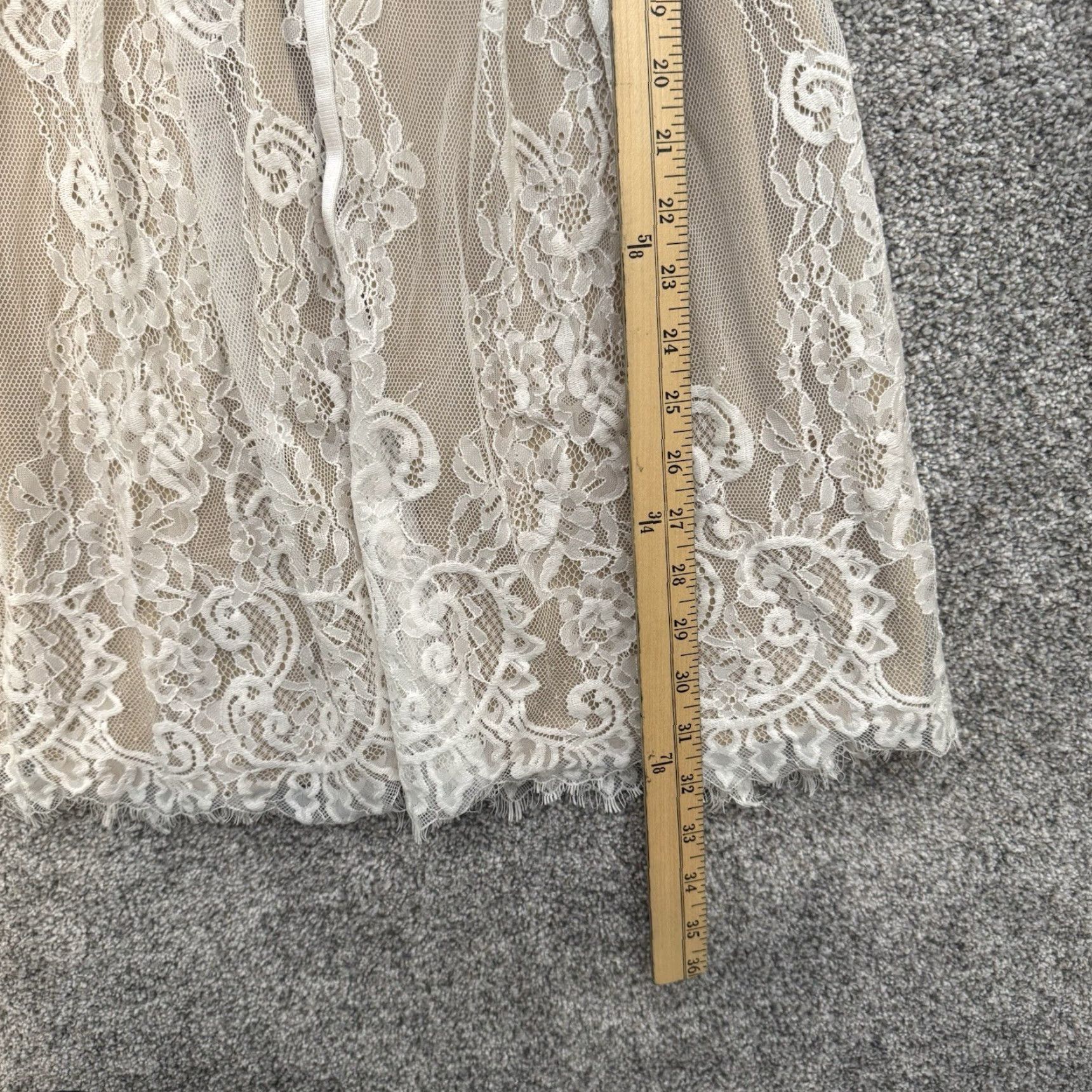 Vintage Ban Jul Lace Dress A-Line Long Sleeve Knee Length Lined White Floral Party Cocktail Bridal Feminine Boho Chic Medium Women Regular Size M / US 6-8 / IT 42-44 - 3 Thumbnail