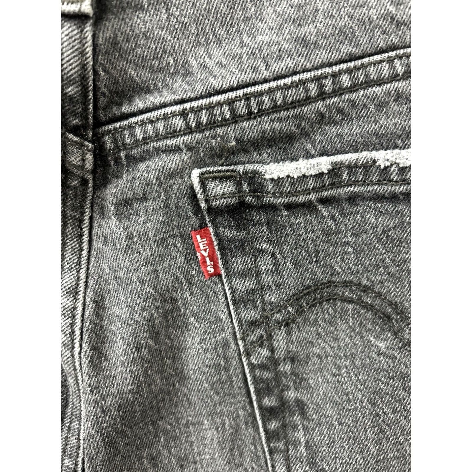 Levi's Levi's 501 S Jeans Womens 30x28 Denim Black Gray Button Fly Slim Skinny Distressed 5-Pocket Size 30" / US 8 / IT 44 - 5 Thumbnail