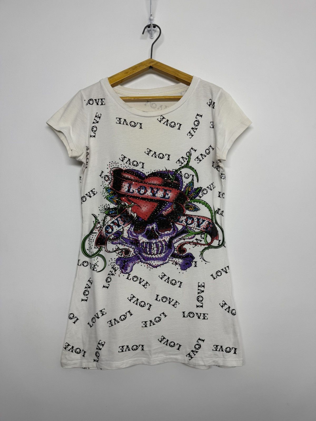 Ed Hardy Ed Hardy By Christian Audigier T-Shirt Y2K All Over Printed Size L / US 10 / IT 46 - 2 Thumbnail