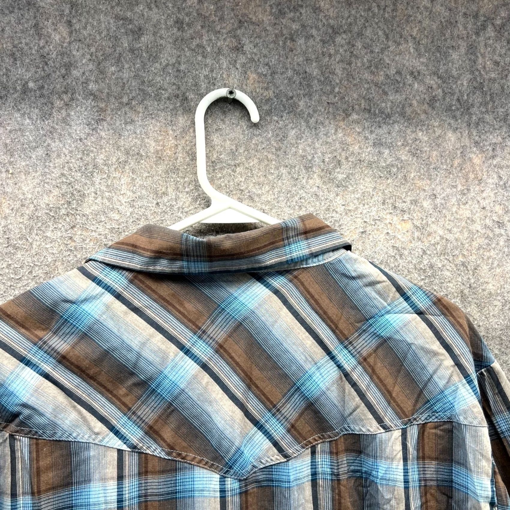 Vintage VINTAGE Ely Cattleman Shirt Mens Large Blue Pearl Snap Plaid Western Rodeo Cowboy Vtg Size US L / EU 52-54 / 3 - 3 Thumbnail