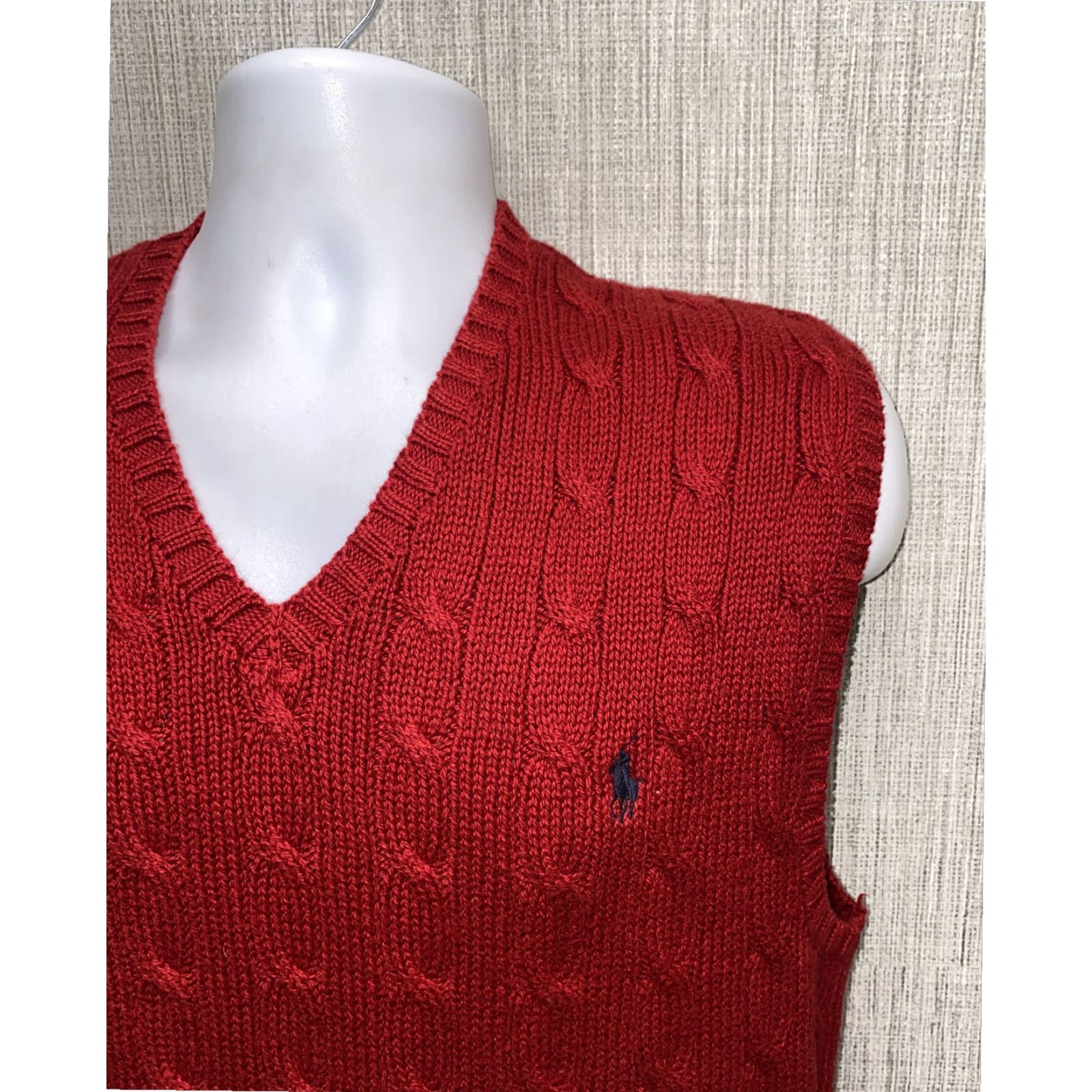 Polo Ralph Lauren Polo Ralph Lauren Mens Red V-Neck Sweater Size Medium Size US M / EU 48-50 / 2 - 2 Thumbnail