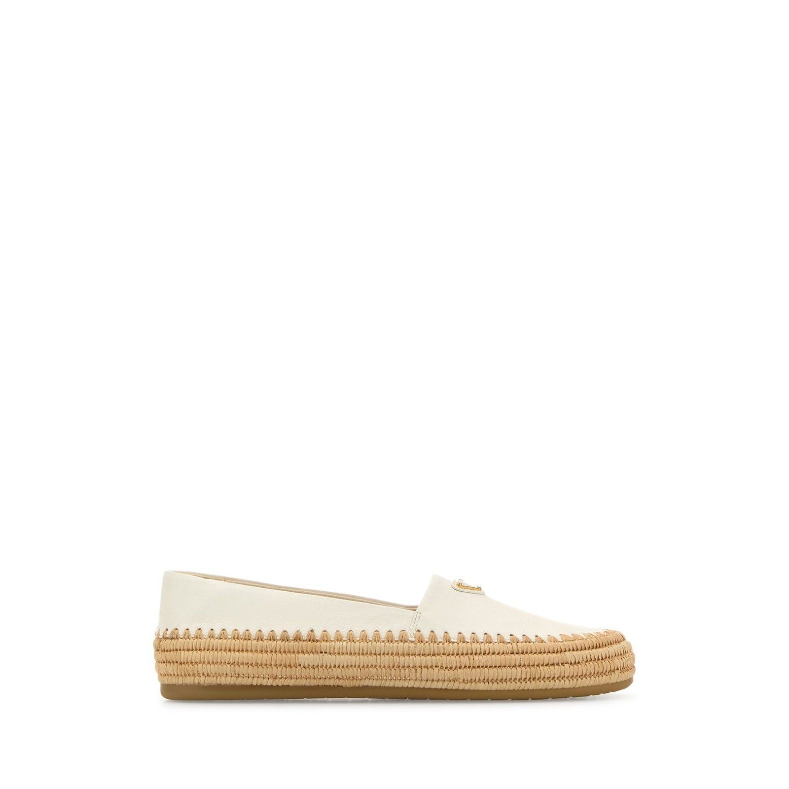 Prada PRADA Triangle White Leather Espadrilles New & Authentic (Wo Size US 6 / IT 36 - 5 Thumbnail